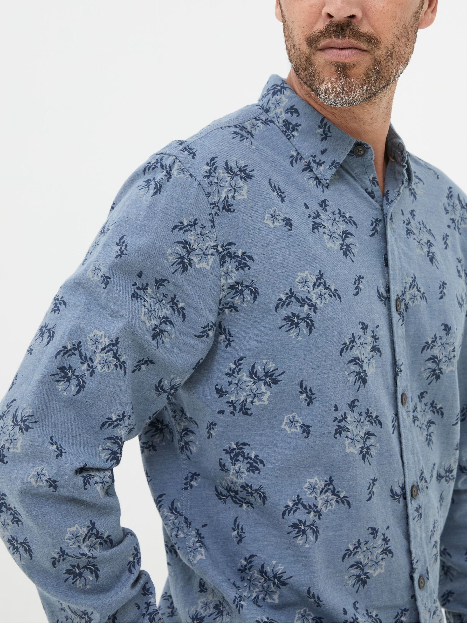 Blue Bloom Print Shirt - Image 4 of 5