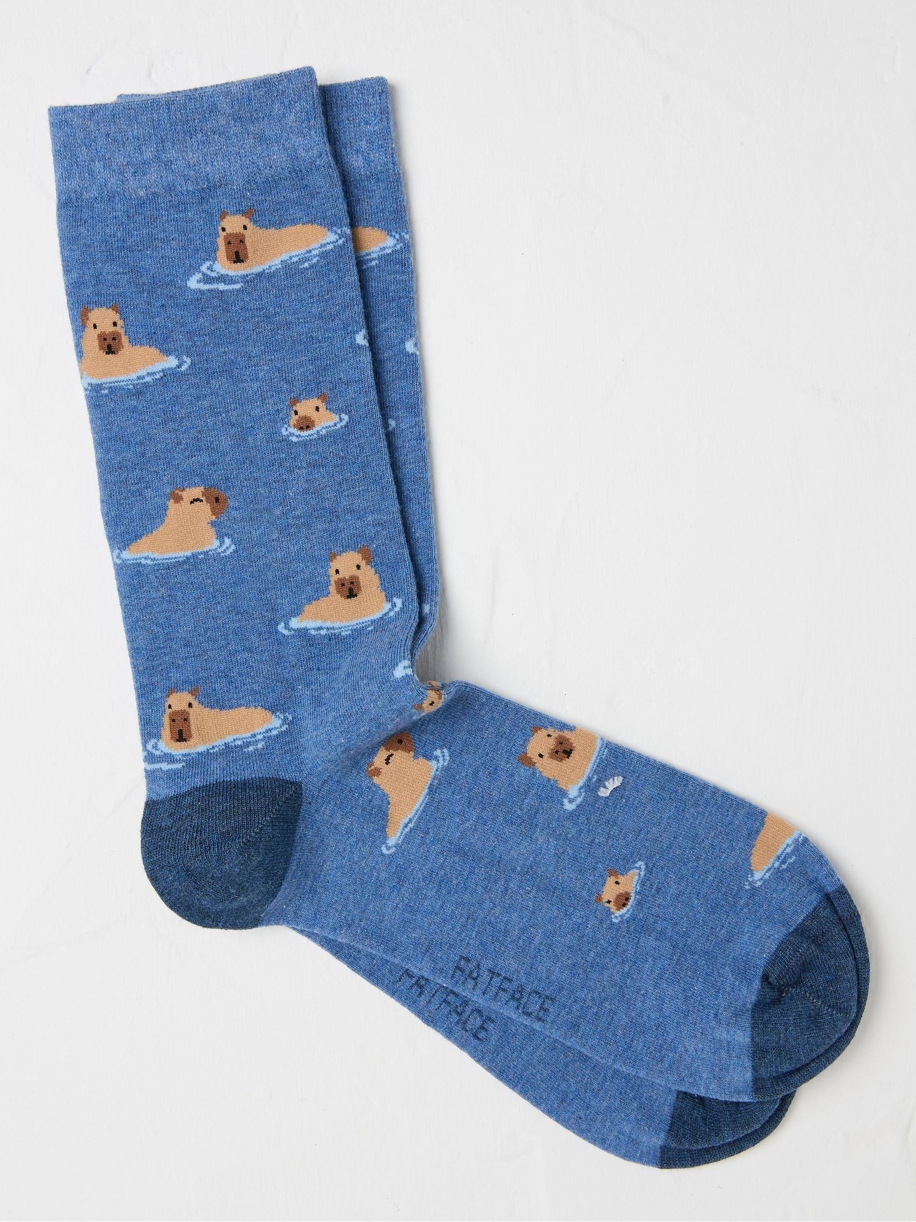 Blue Capybara Men's Socks 1 Pack - Image 1 of 2