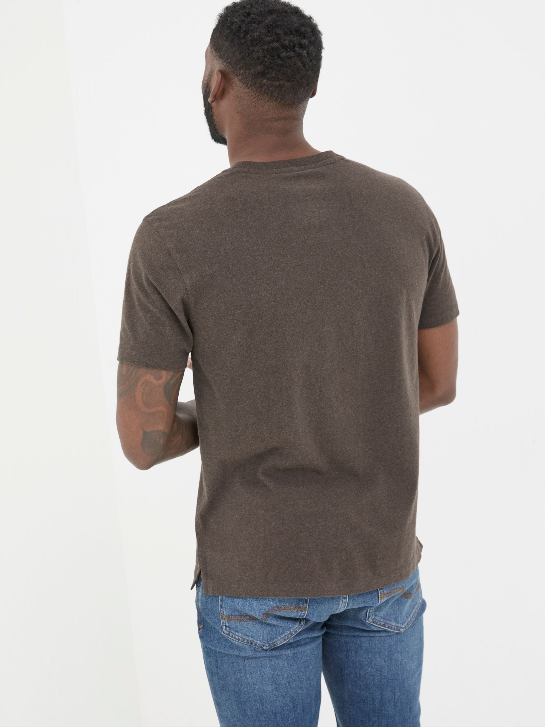 Lulworth Brown 100% Cotton Organic Crew T-Shirt - Image 2 of 5