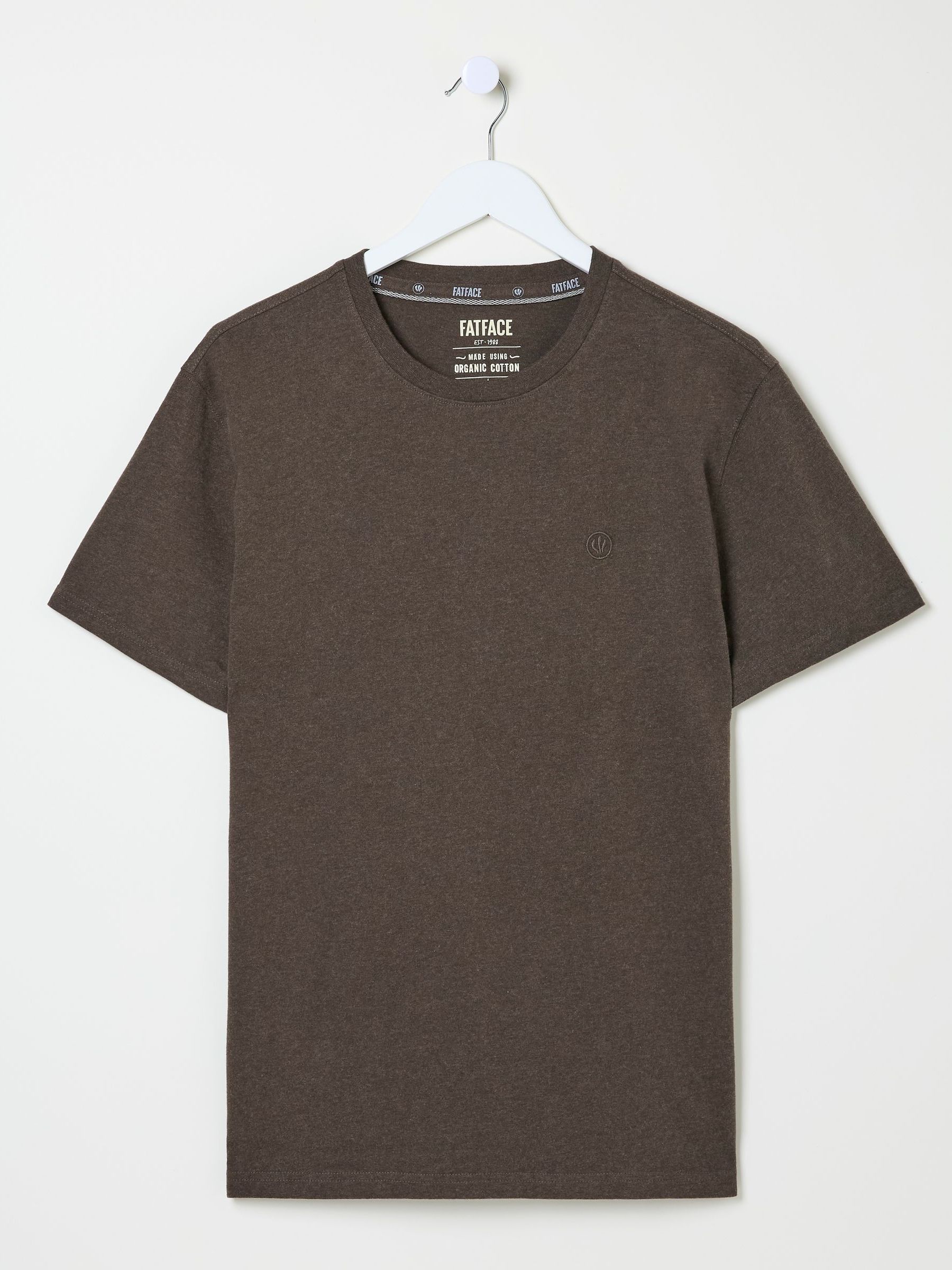Lulworth Brown 100% Cotton Organic Crew T-Shirt - Image 5 of 5