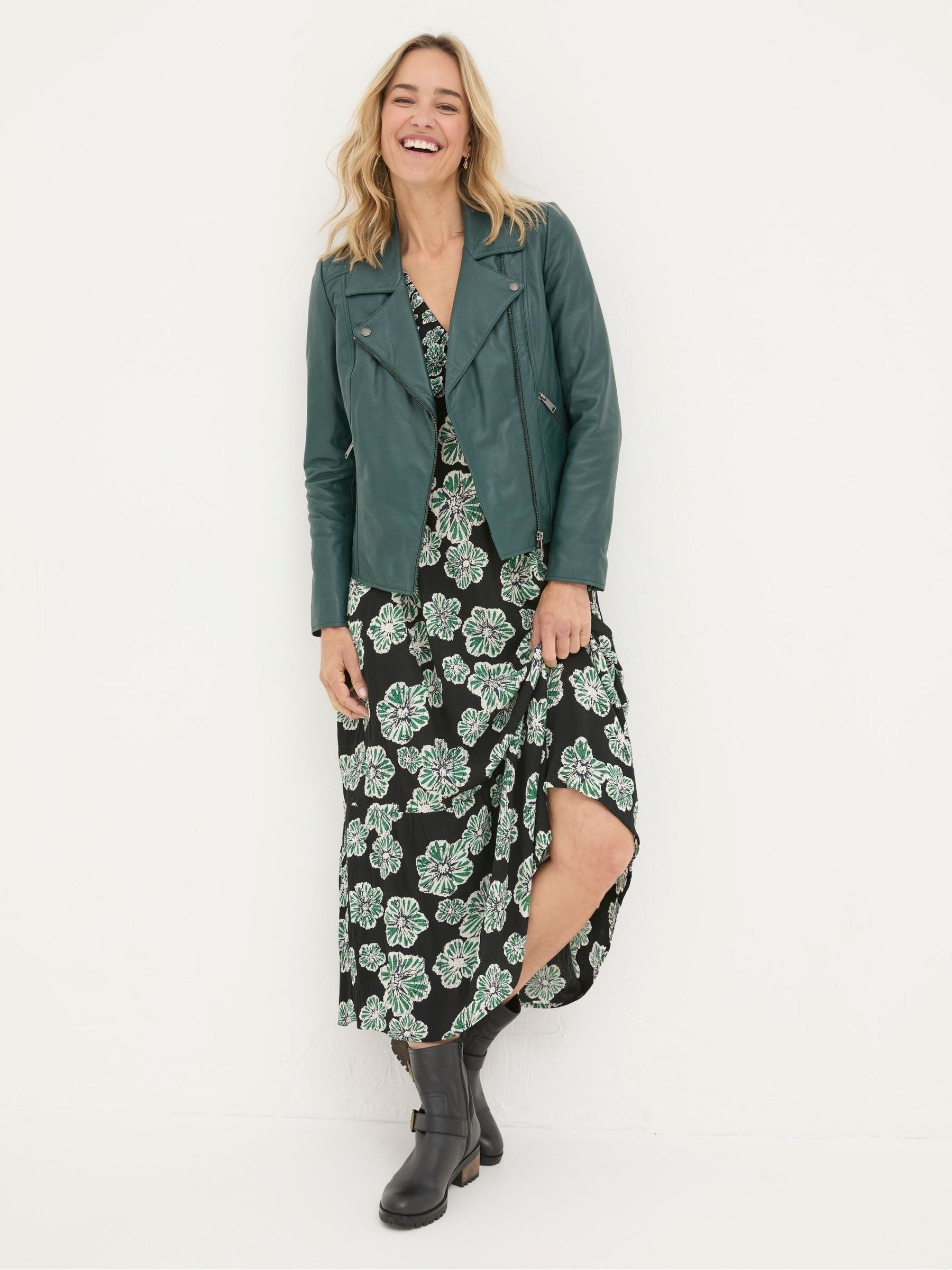 Bethany Green Quilted Biker Jacket - Image 1 of 5