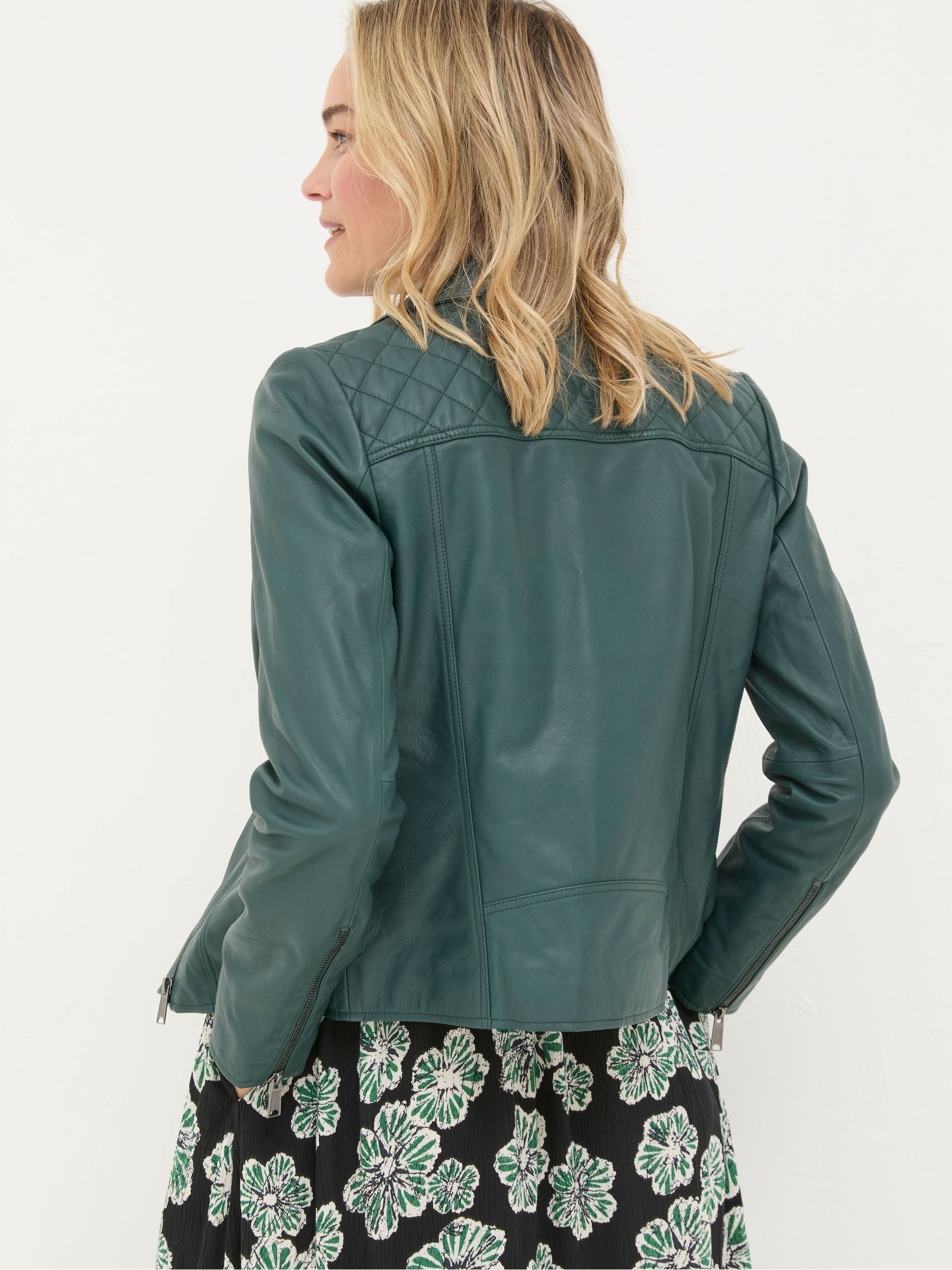 Bethany Green Quilted Biker Jacket - Image 2 of 5