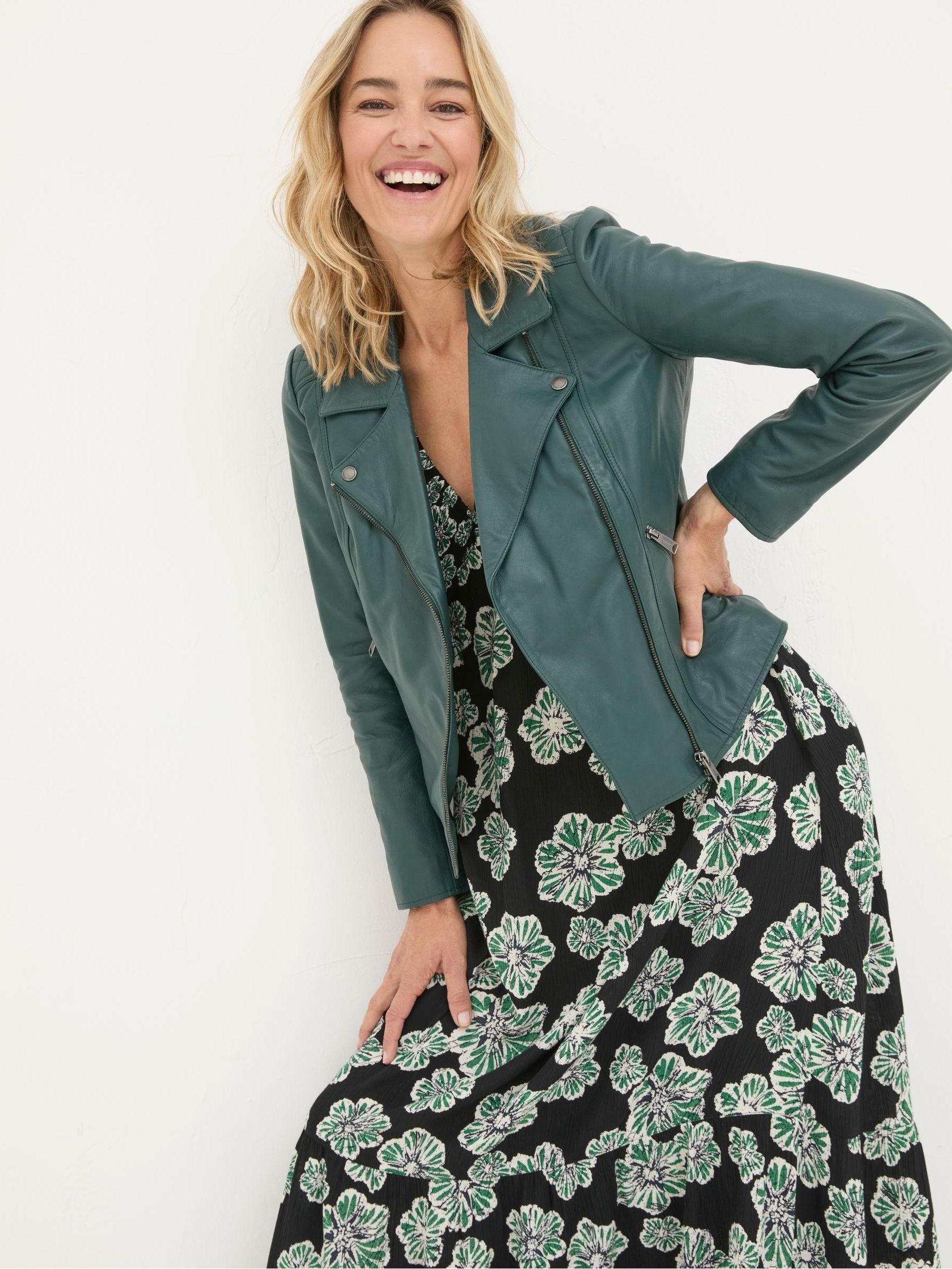 Bethany Green Quilted Biker Jacket - Image 3 of 5
