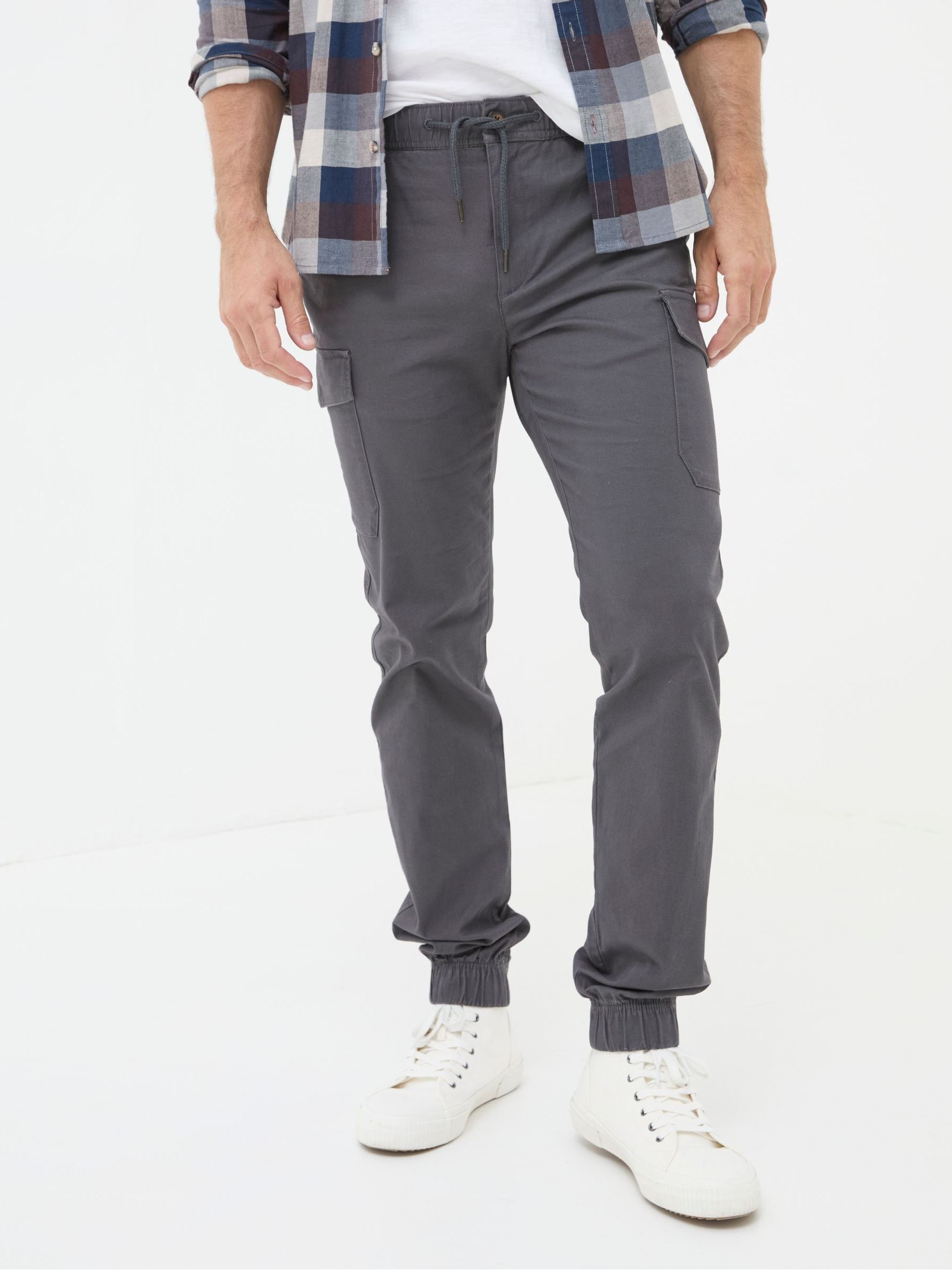 Kent Grey Cuffed Cargo Trousers - Image 4 of 6