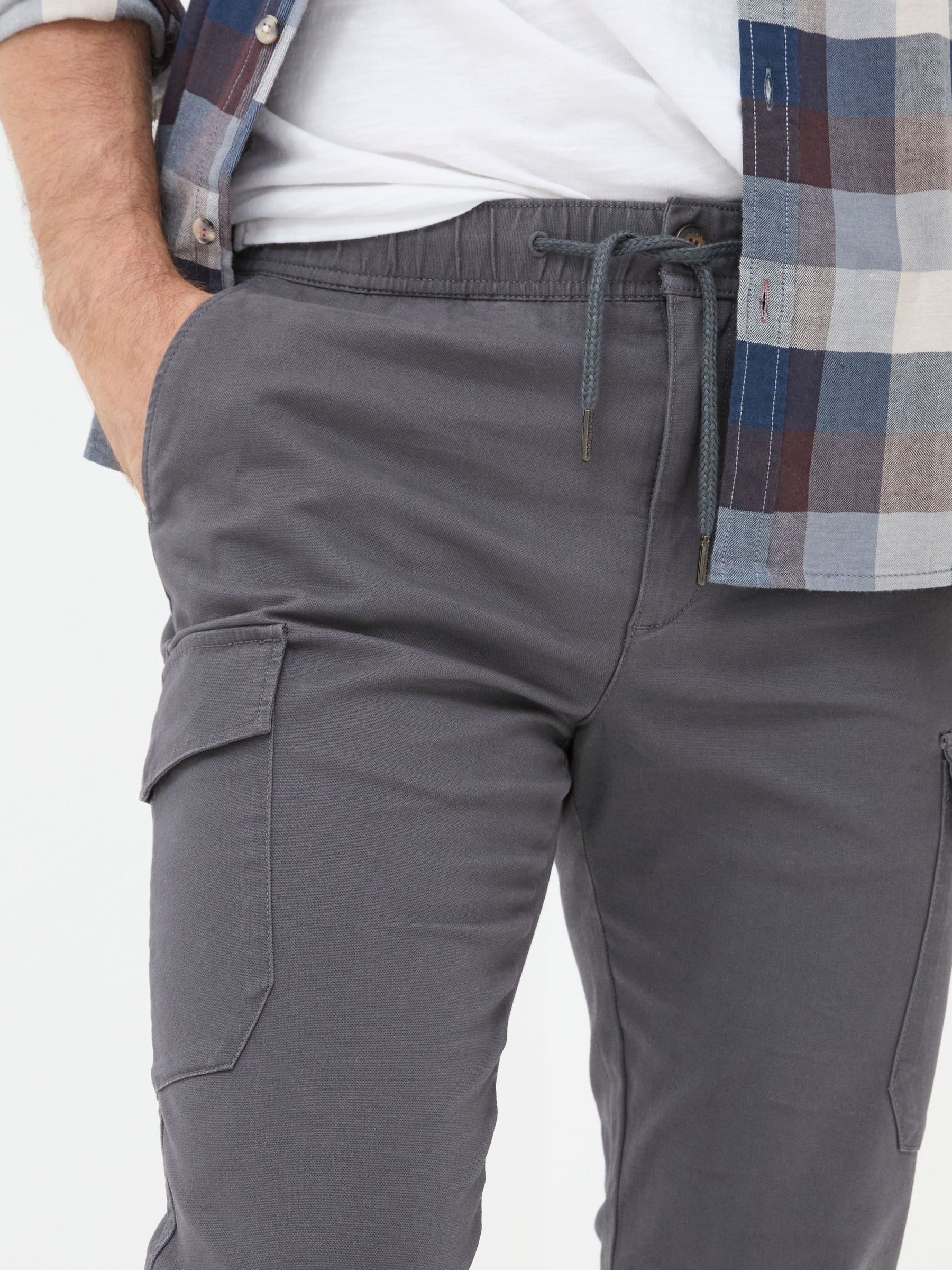 Kent Grey Cuffed Cargo Trousers - Image 5 of 6