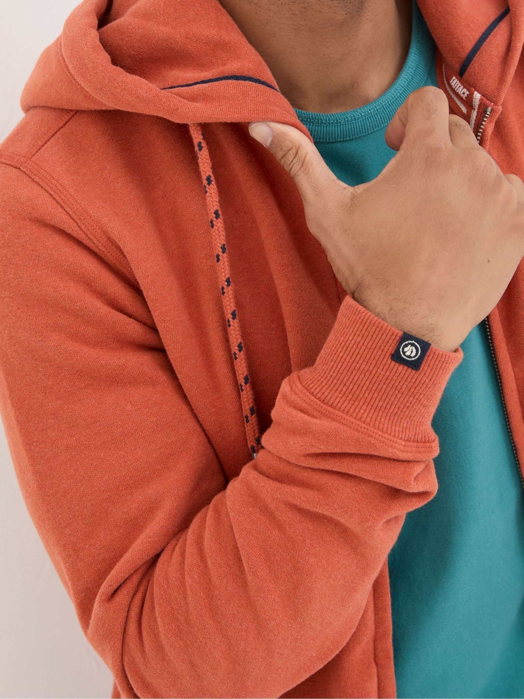 Brooke Orange Zip Through Hoodie | FatFace USA