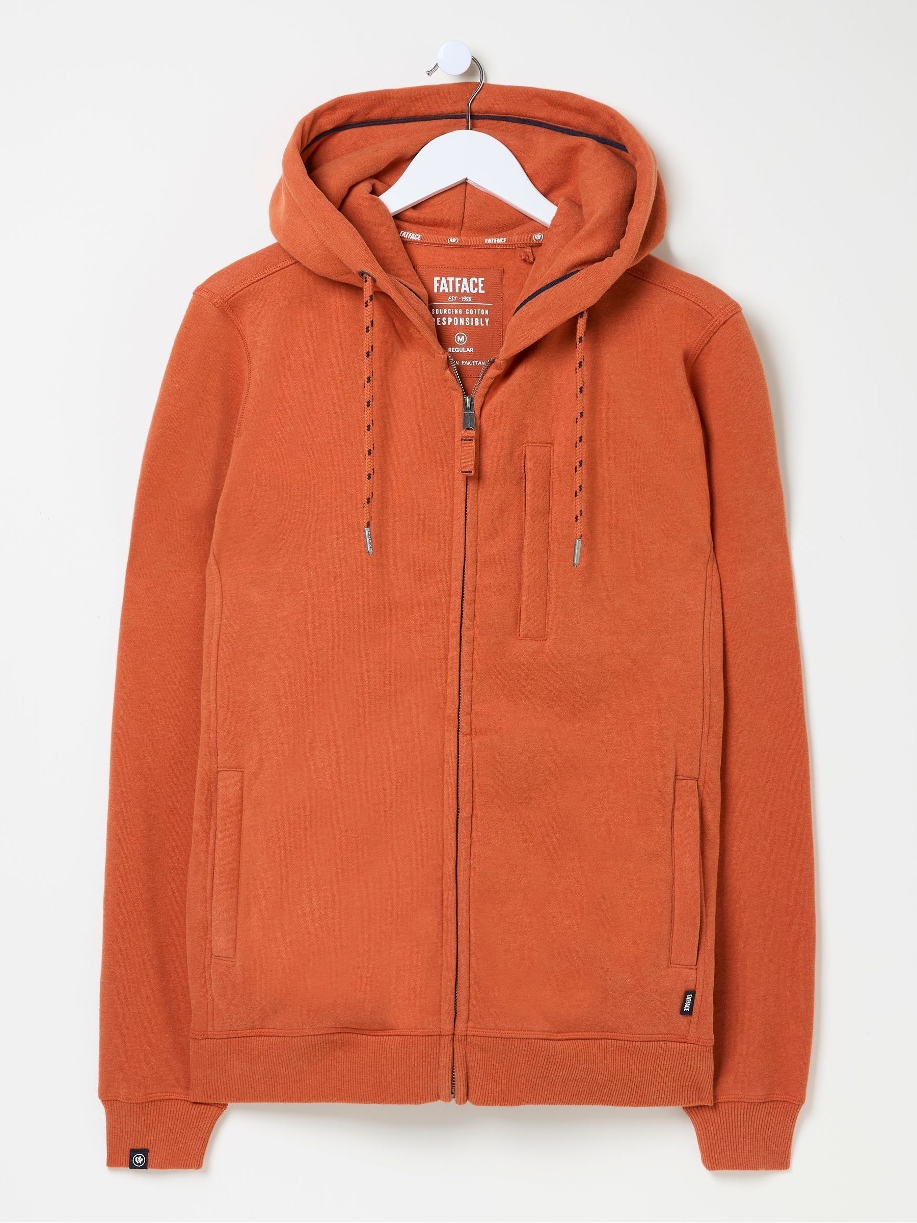 Brooke Orange Zip Through Hoodie - Image 5 of 5