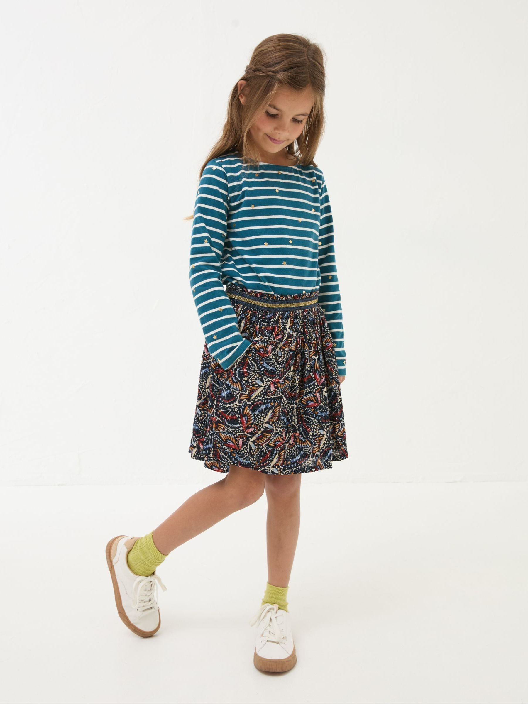 Multi Butterfly Print Skirt - Image 1 of 4 Multi Butterfly Print Skirt - Image 1 of 4