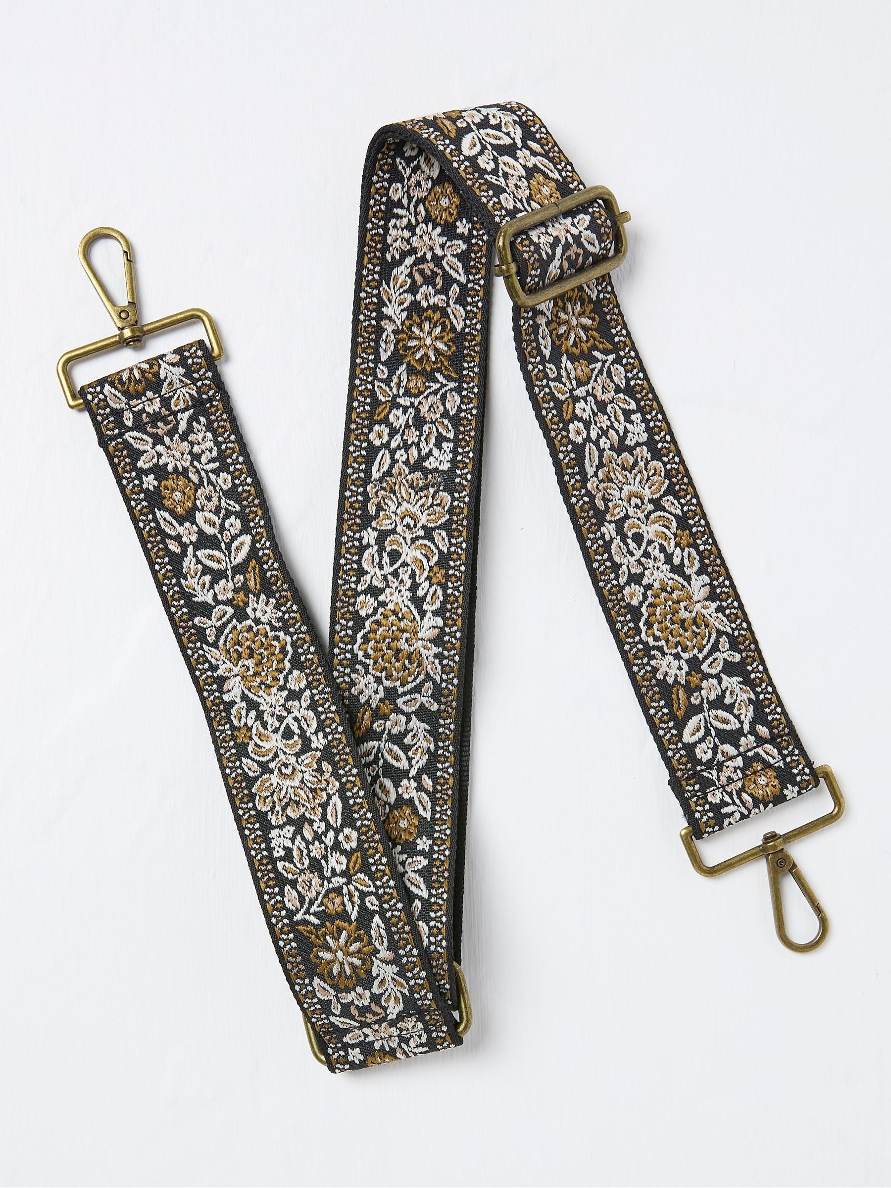 Black Wide Ornate Bag Strap - Image 2 of 2