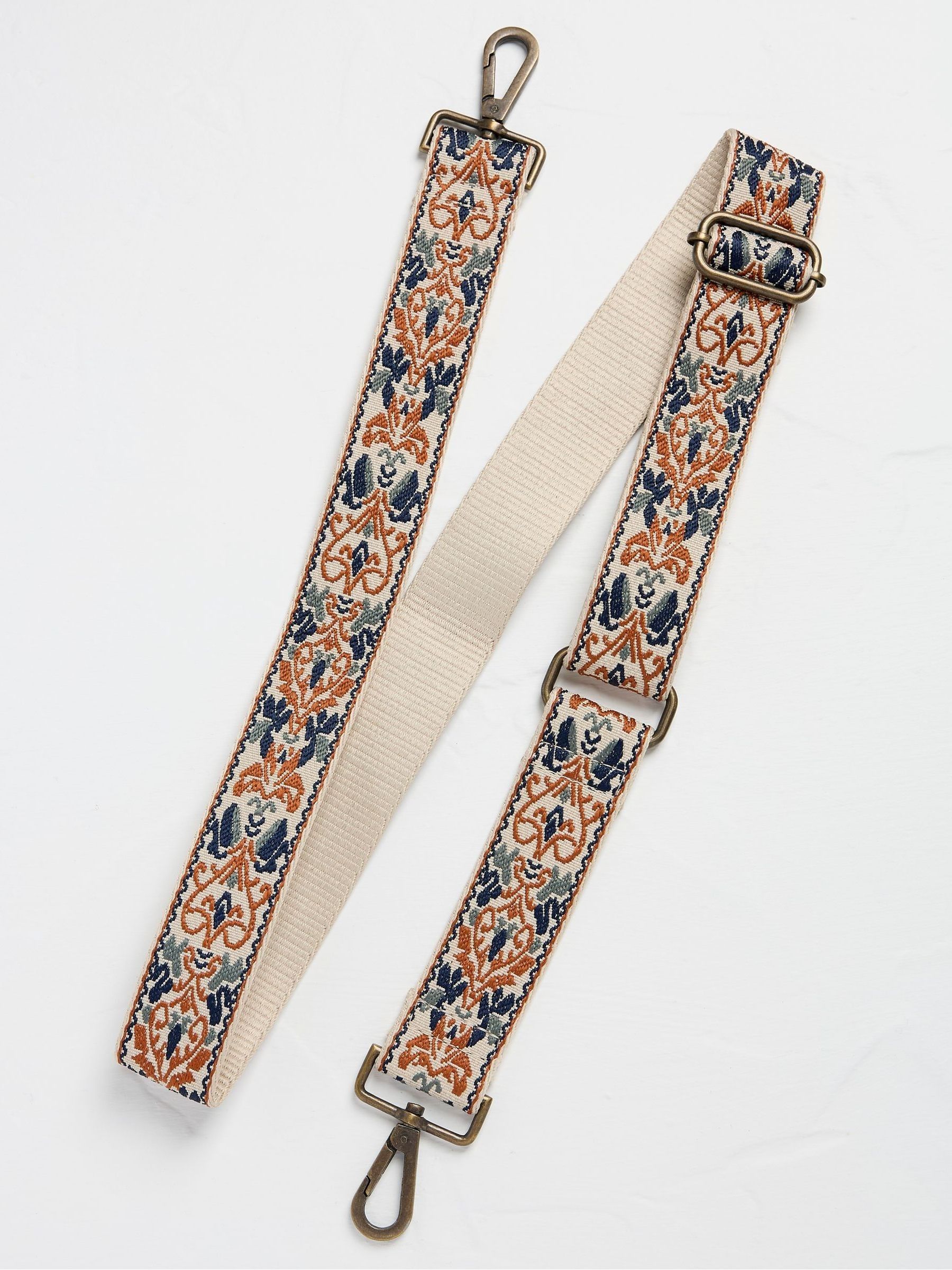 Cream Patterned Bag Strap - Image 1 of 2 Cream Patterned Bag Strap - Image 1 of 2