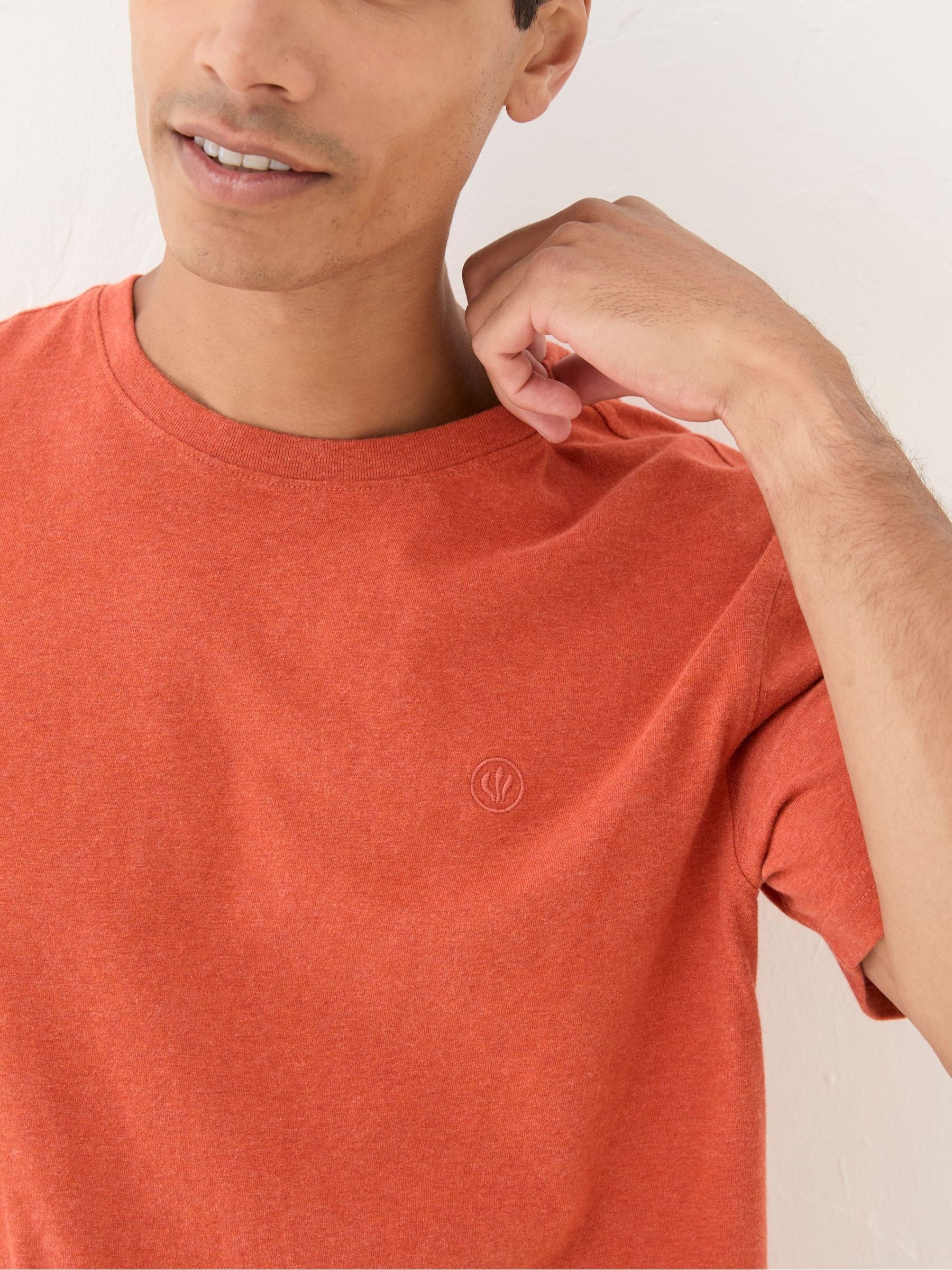 Lulworth Orange 100% Cotton Organic Crew T-Shirt - Image 4 of 5