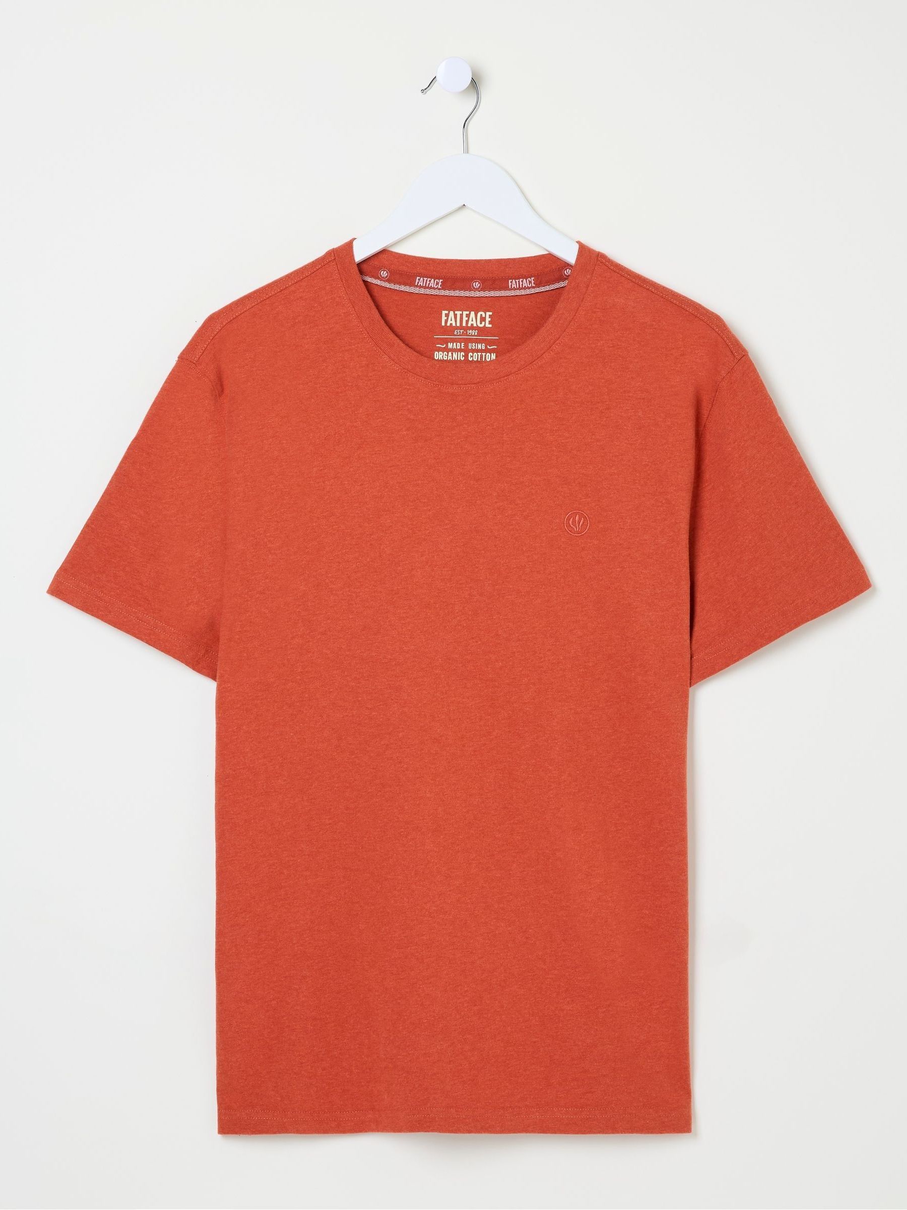 Lulworth Orange 100% Cotton Organic Crew T-Shirt - Image 5 of 5