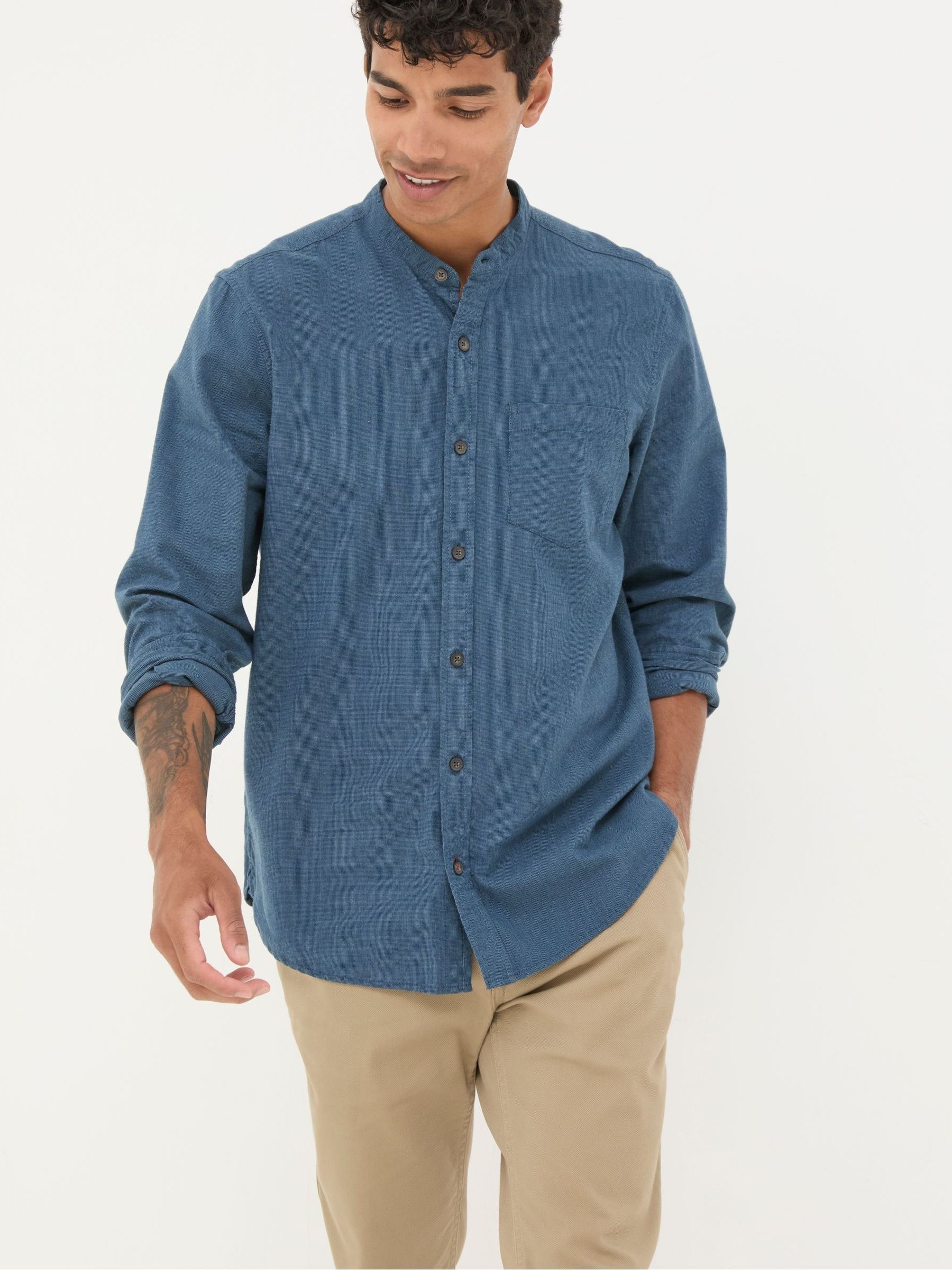 Tadlow Blue Grandad Shirt - Image 1 of 6