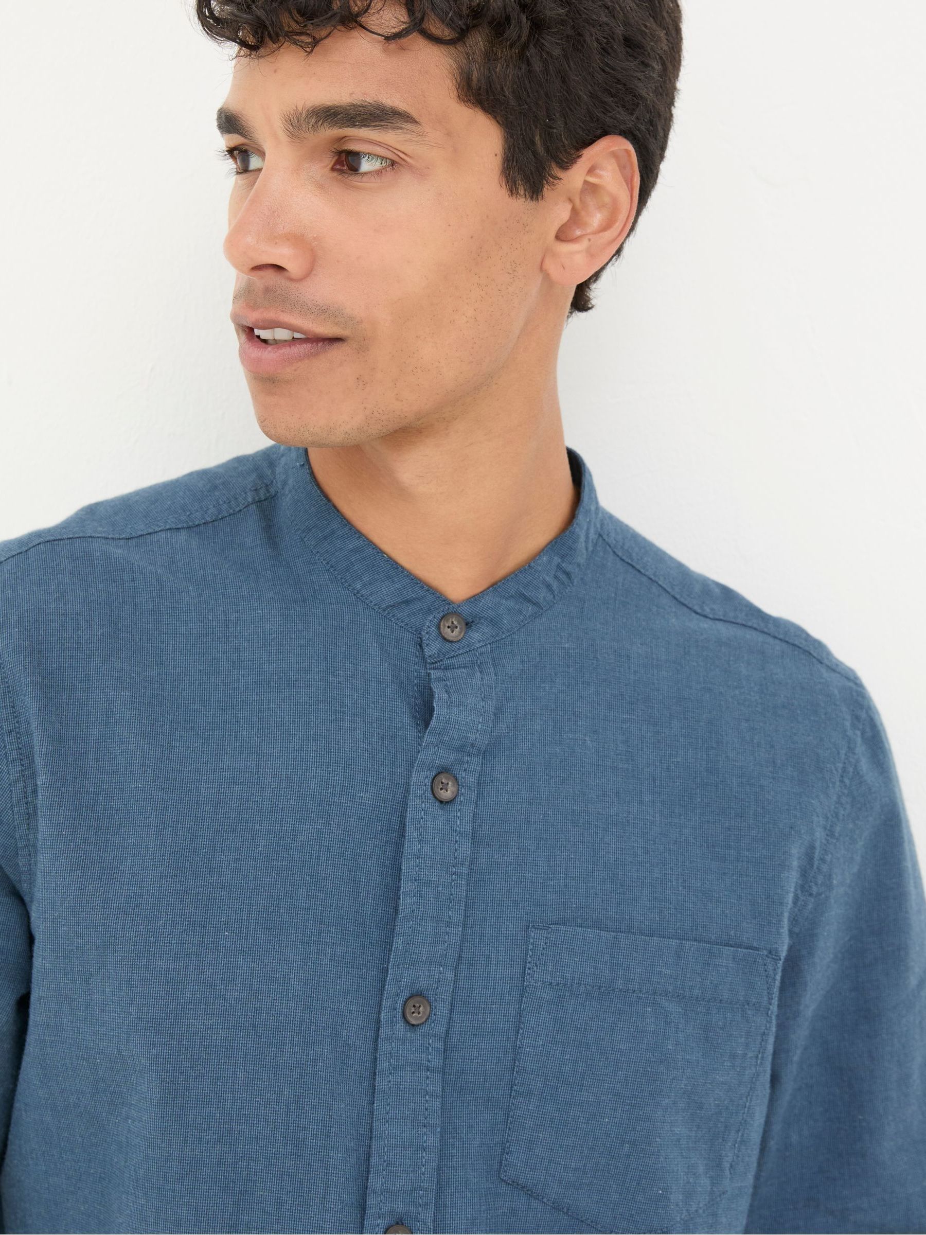 Tadlow Blue Grandad Shirt - Image 4 of 6