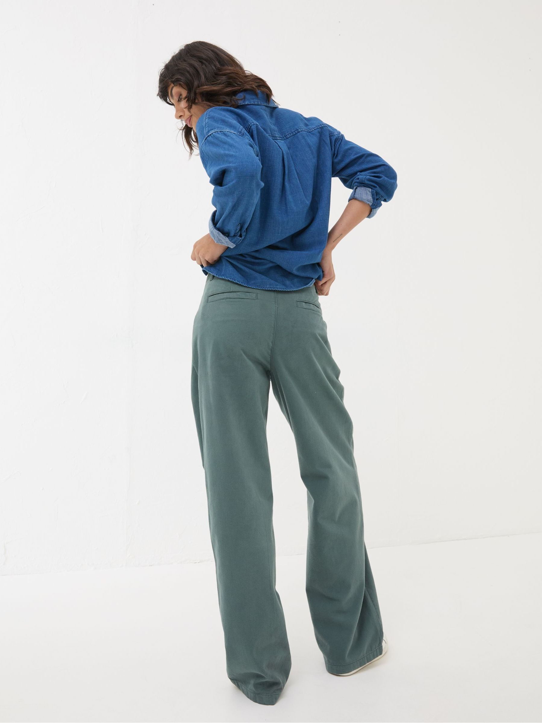 Saffron Blue Wide Leg Trousers - Image 2 of 5