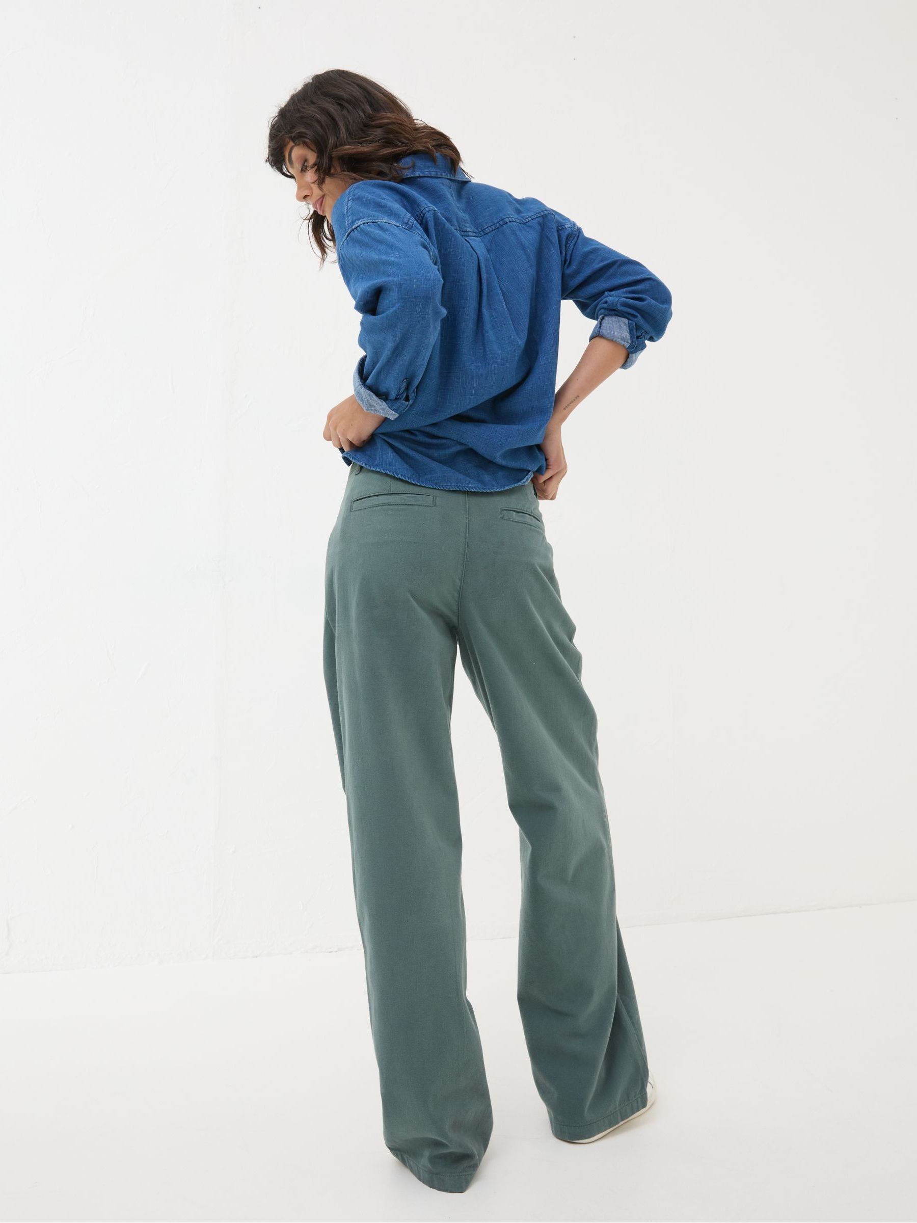 Saffron Blue Wide Leg Trousers - Image 2 of 5