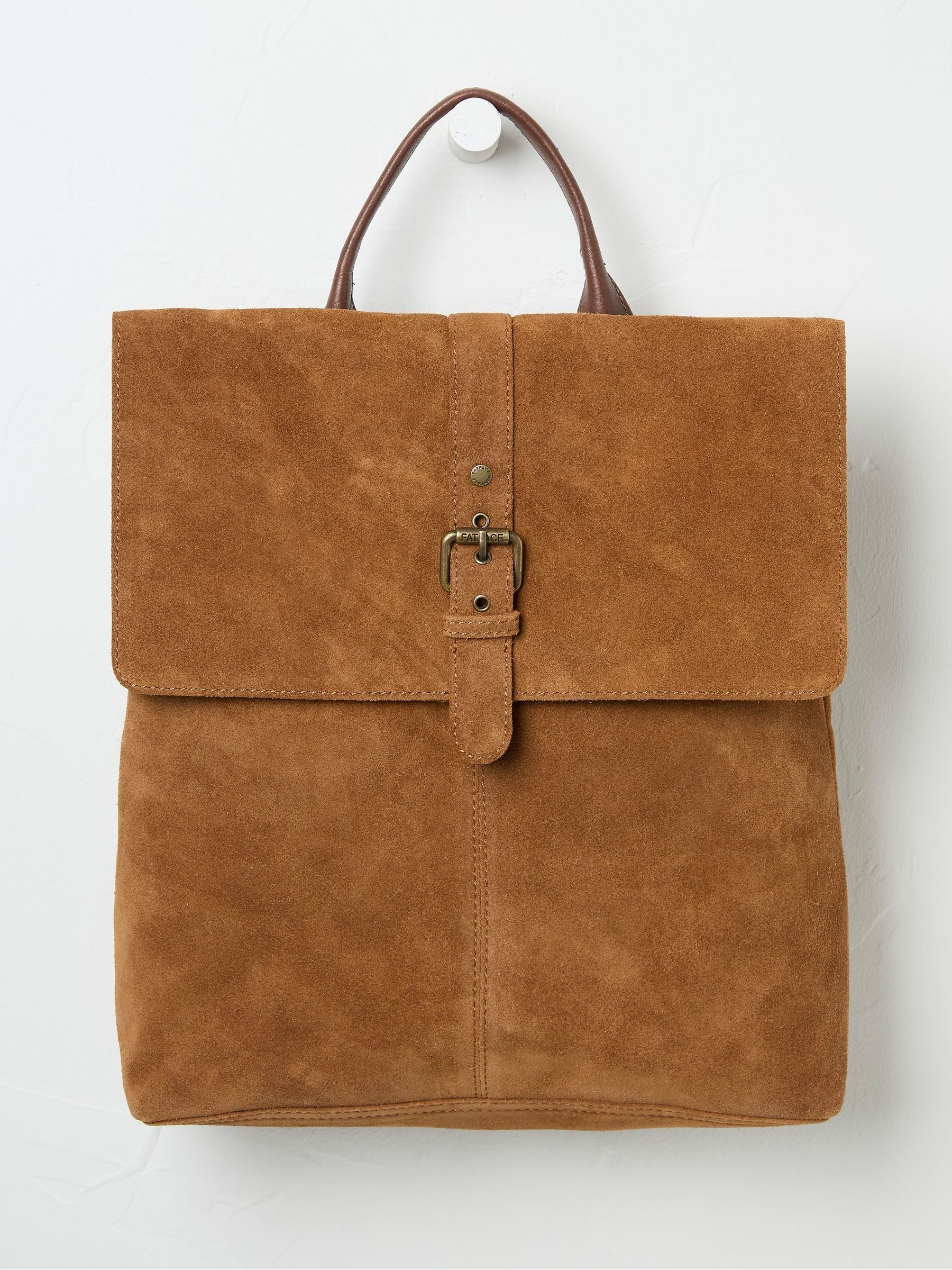 Rue Brown Suede Rucksack - Image 1 of 2
