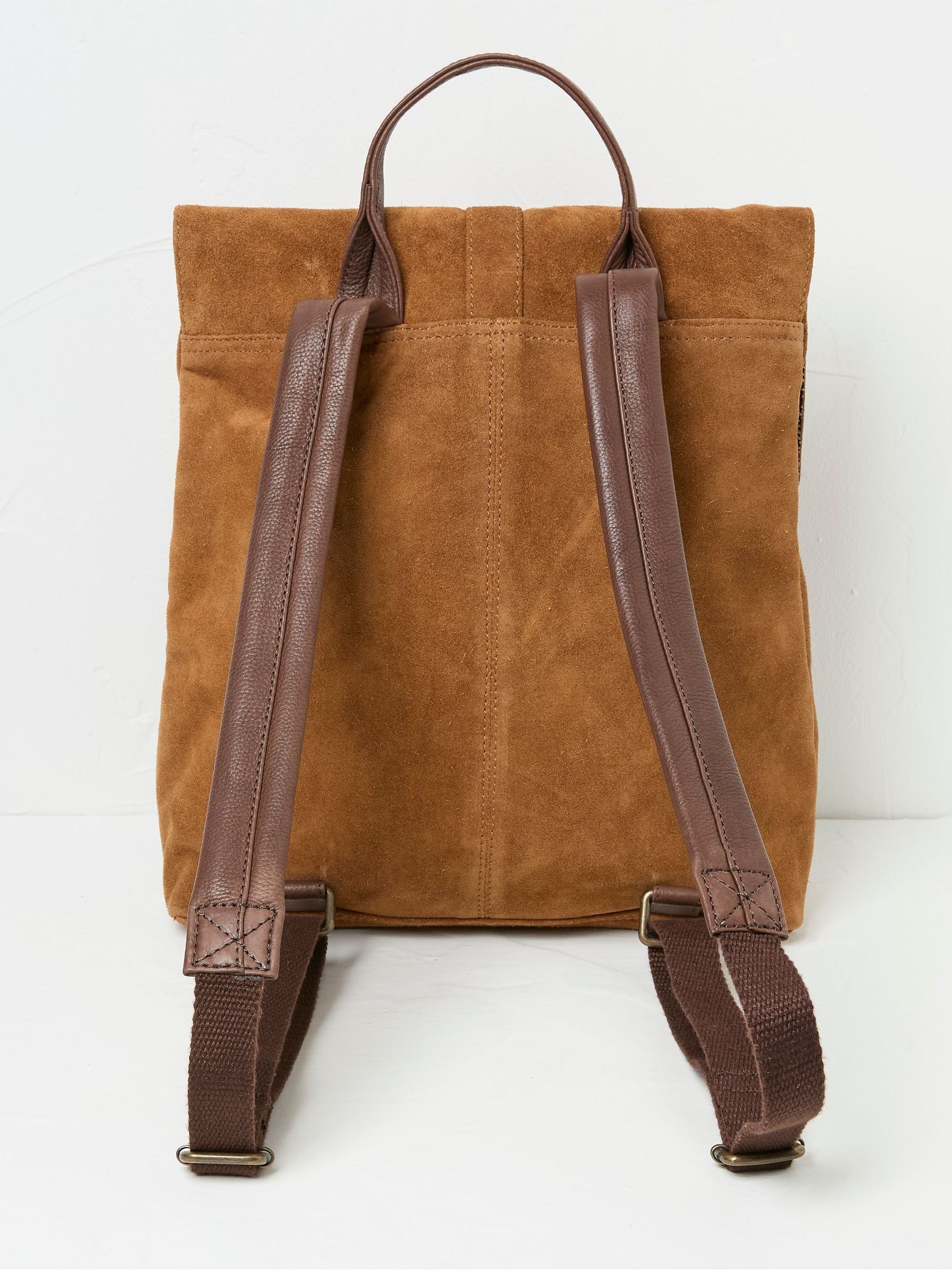 Rue Brown Suede Rucksack - Image 2 of 2
