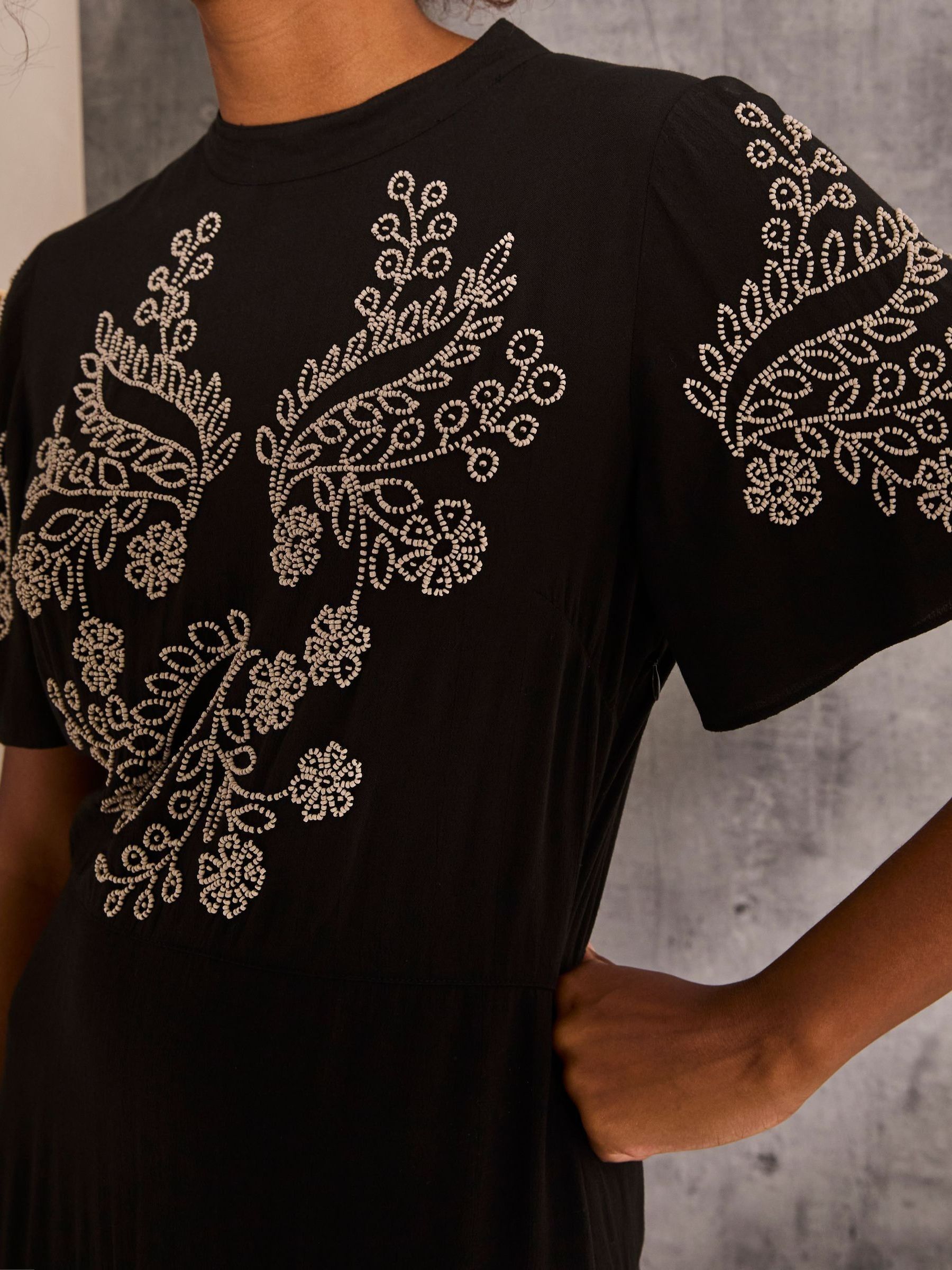Margot Black Beaded Maxi Dress - Image 4 of 6