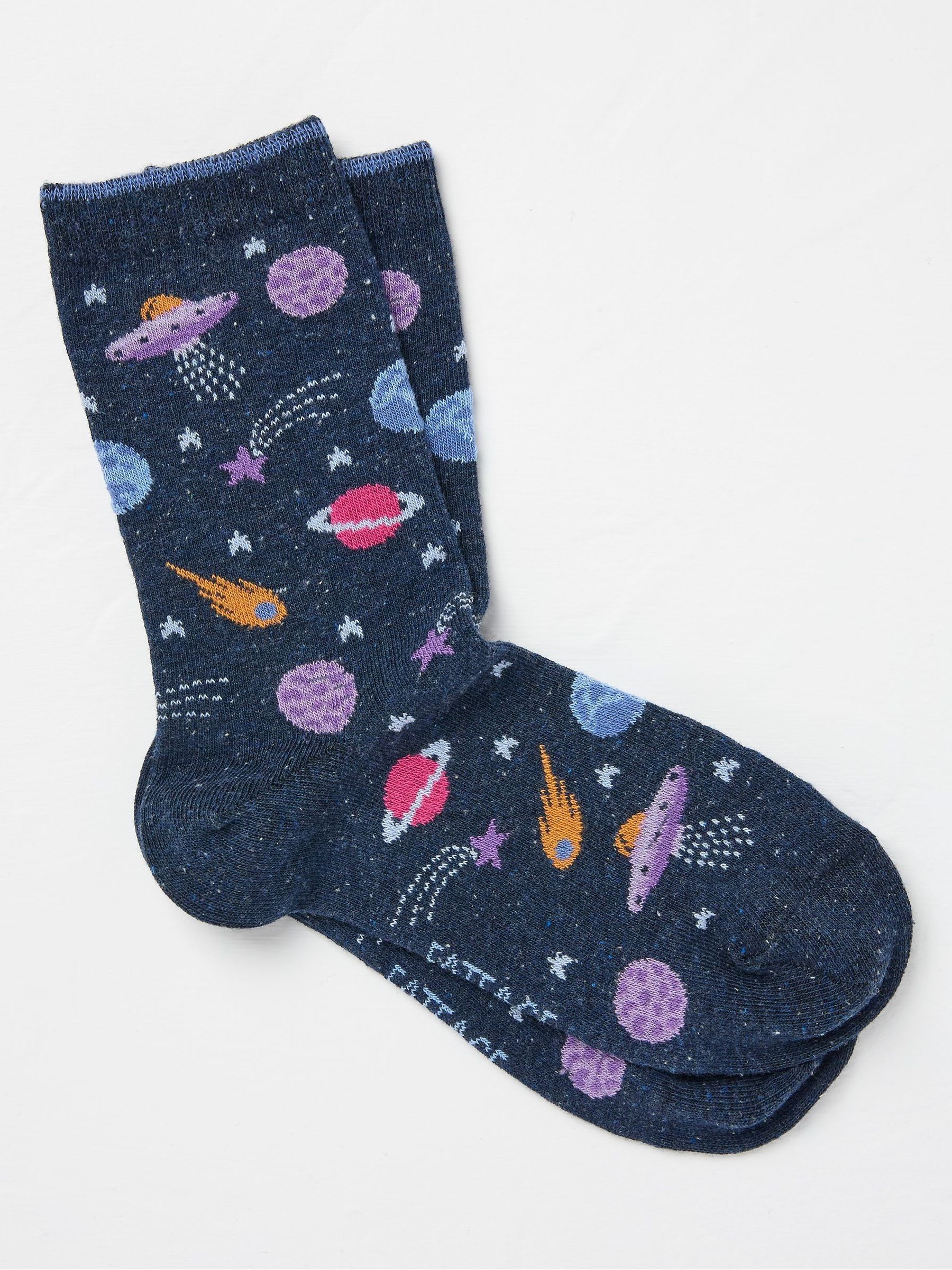 Blue Space Womens Socks 1 Pack (size 4-7) - Image 1 of 2