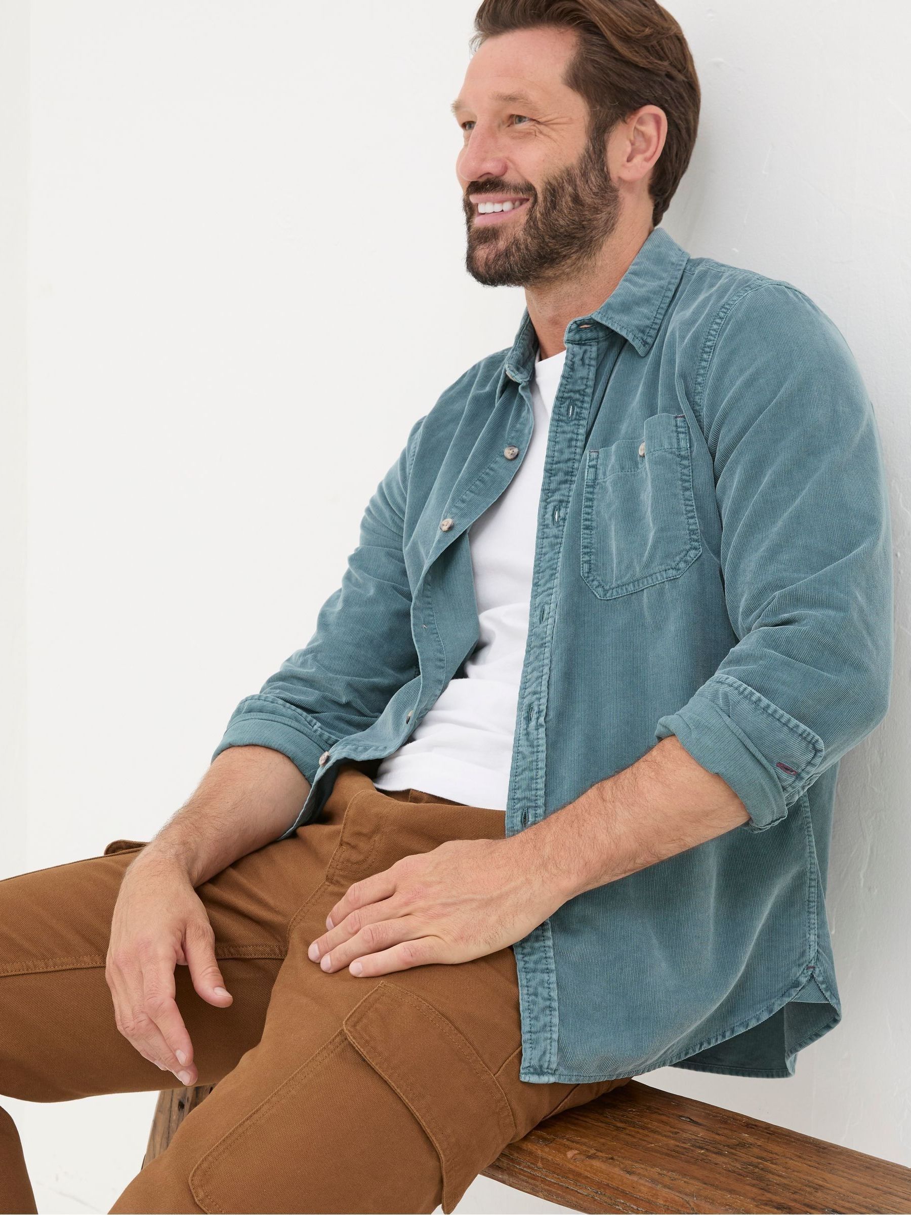 Green Long Sleeve Cord Shirt - Image 4 of 6