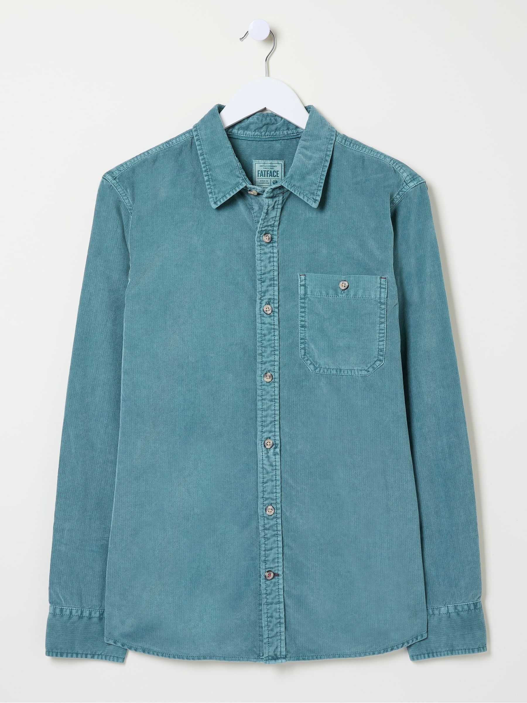Green Long Sleeve Cord Shirt | FatFace