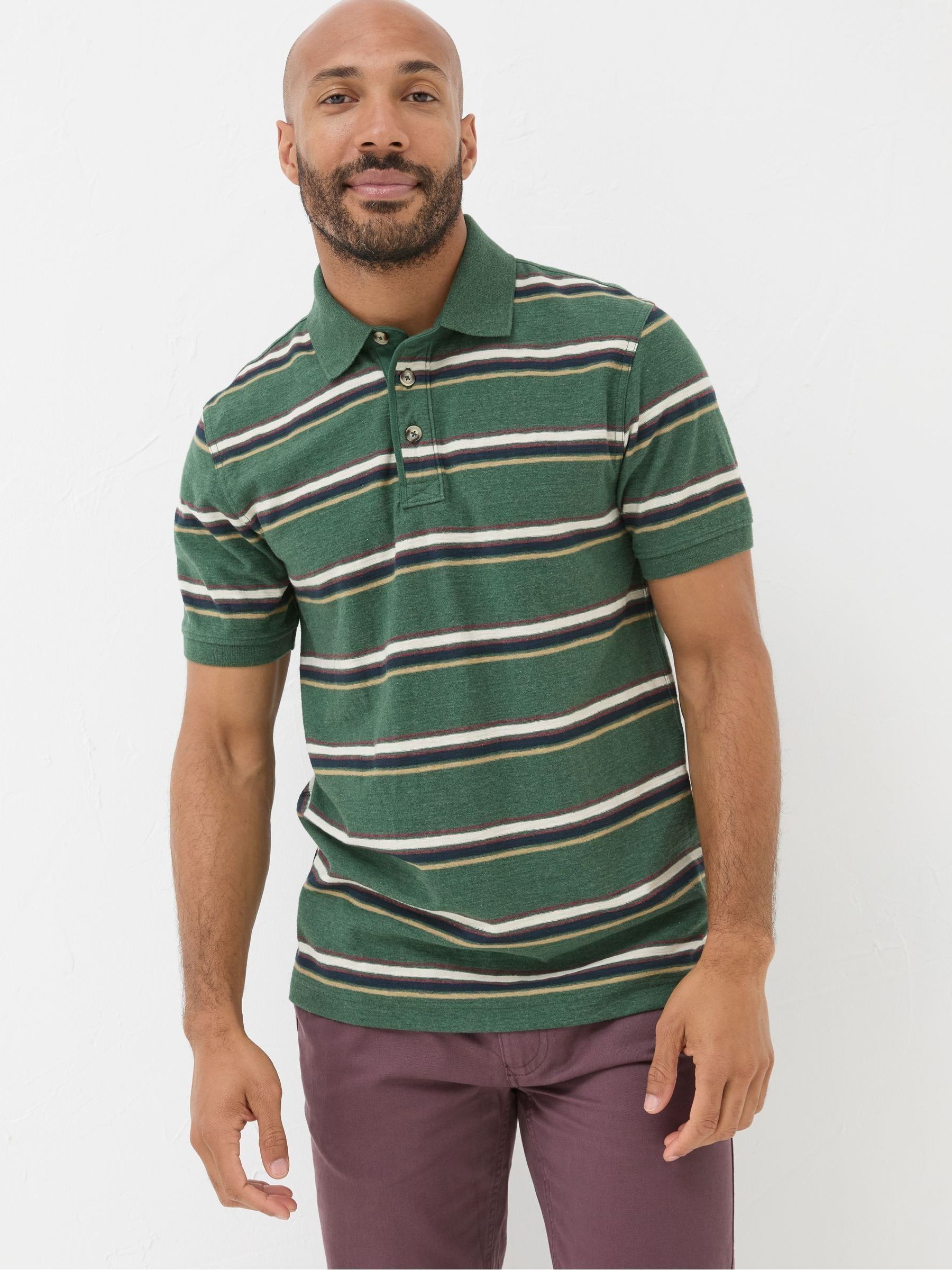 Harris Green Stripe Polo Shirt - Image 1 of 5
