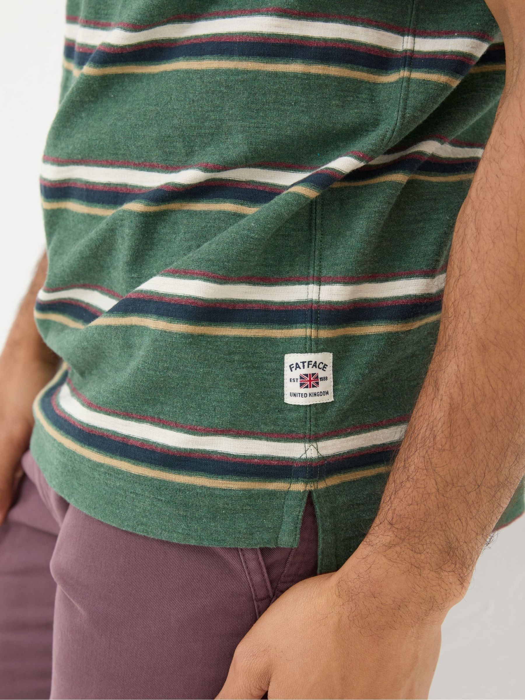 Harris Green Stripe Polo Shirt - Image 4 of 5