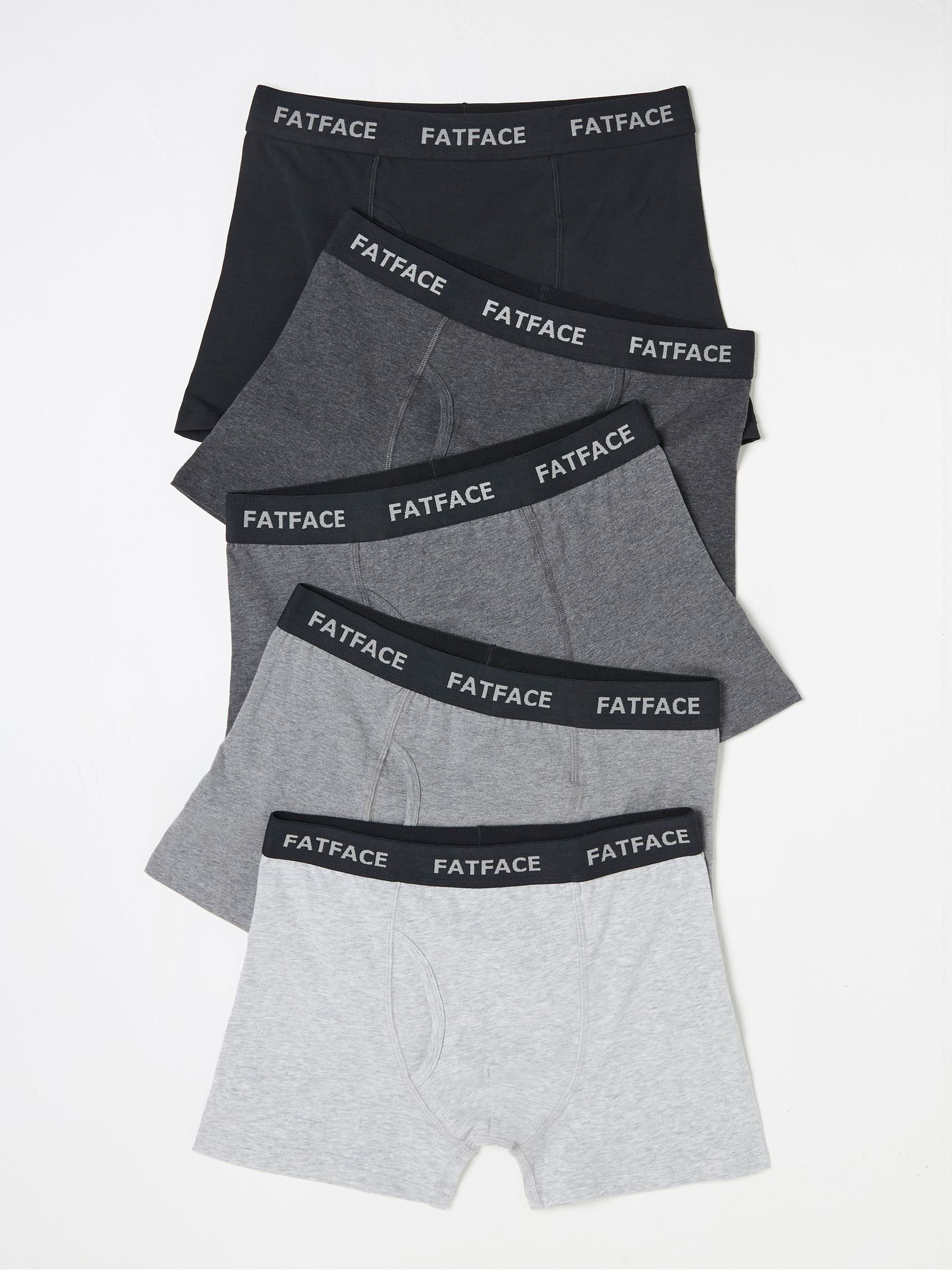 Grey Plain Boxers 5 Pack - Image 1 of 2