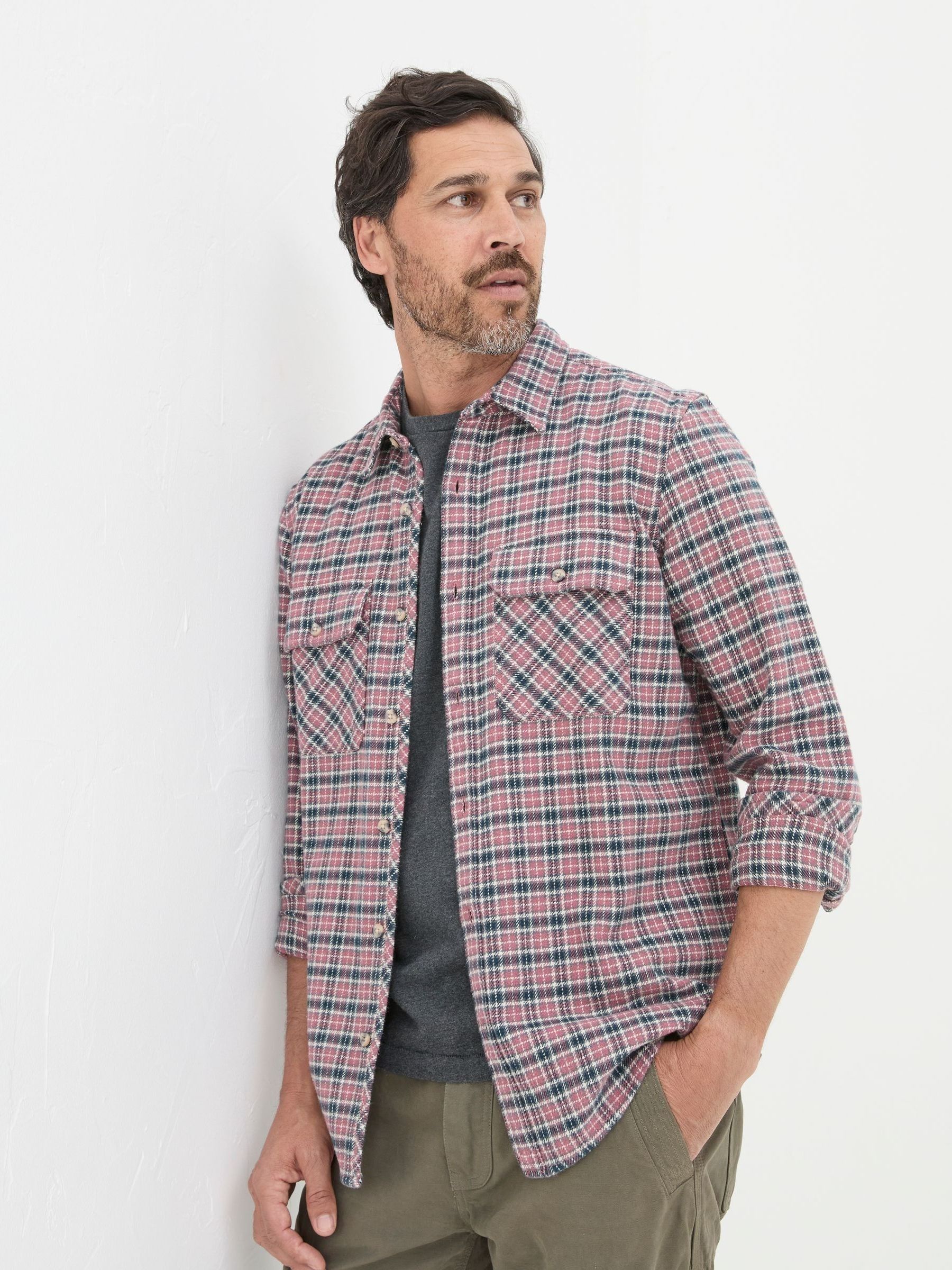 Bardon Pink 100% Cotton Long Sleeve Check Shirt - Image 1 of 4