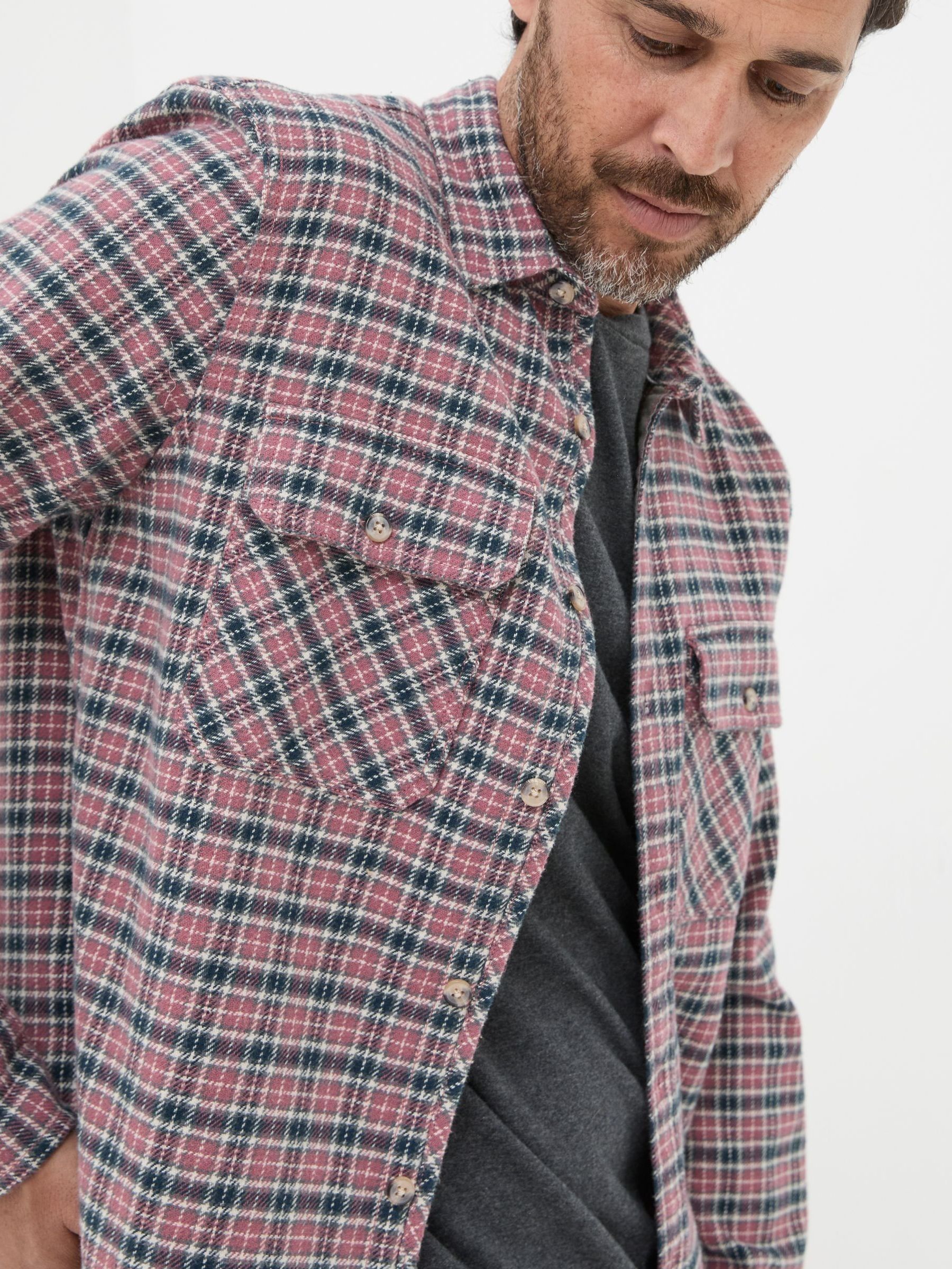 Bardon Pink 100% Cotton Long Sleeve Check Shirt - Image 3 of 4
