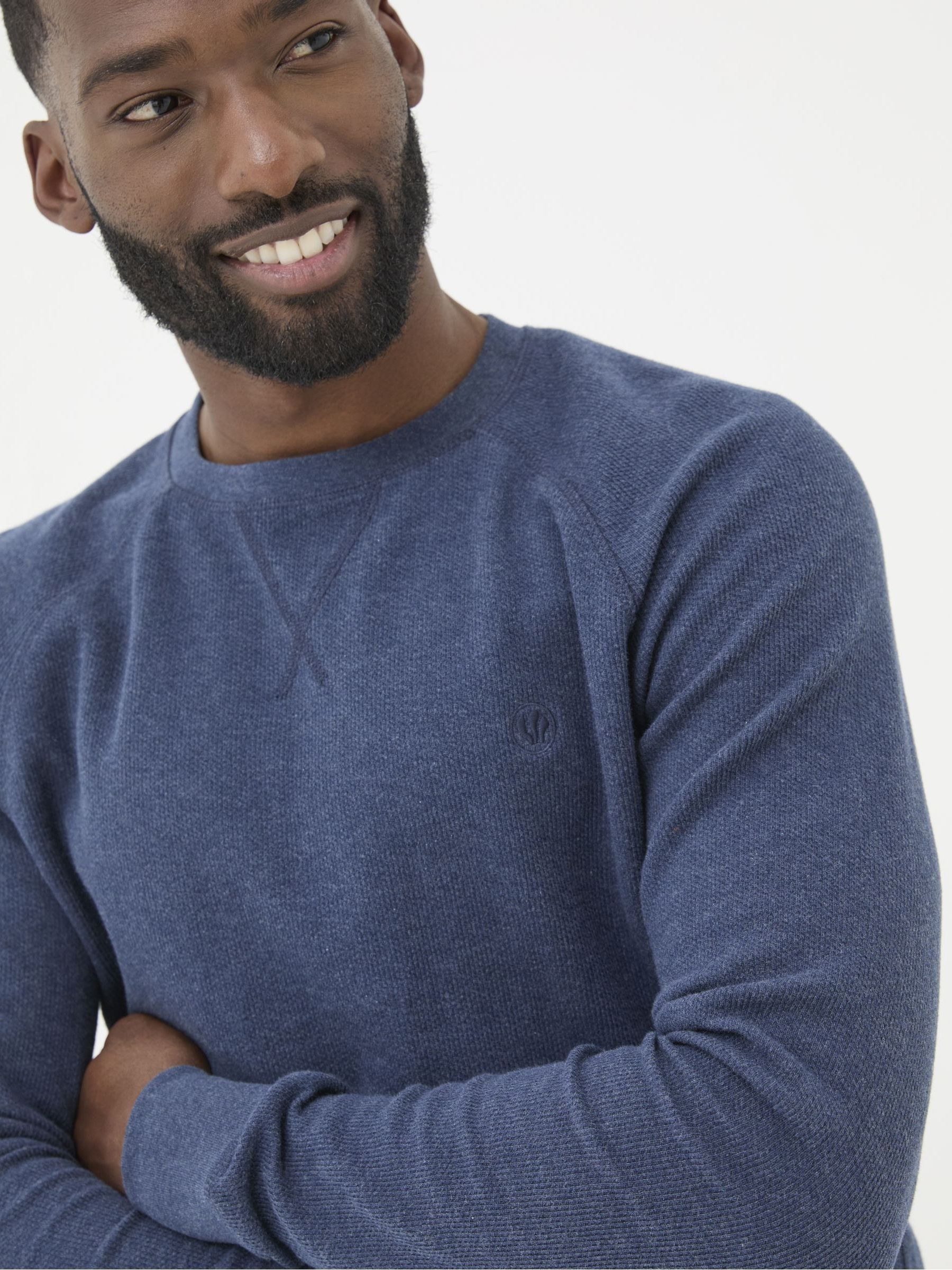 Wicklow Blue Waffle Crew Neck T-Shirt - Image 3 of 4