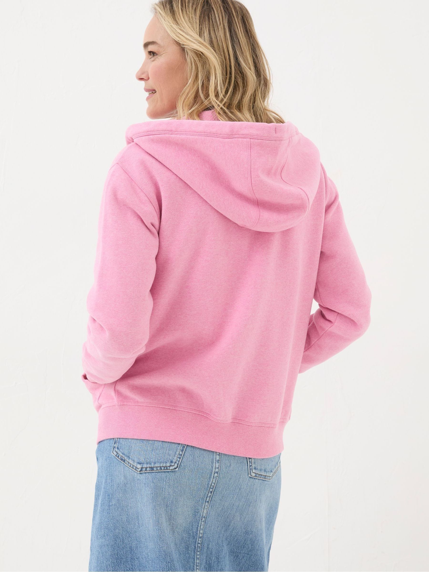 Amy Pink Zip Through Hoodie - Image 2 of 5
