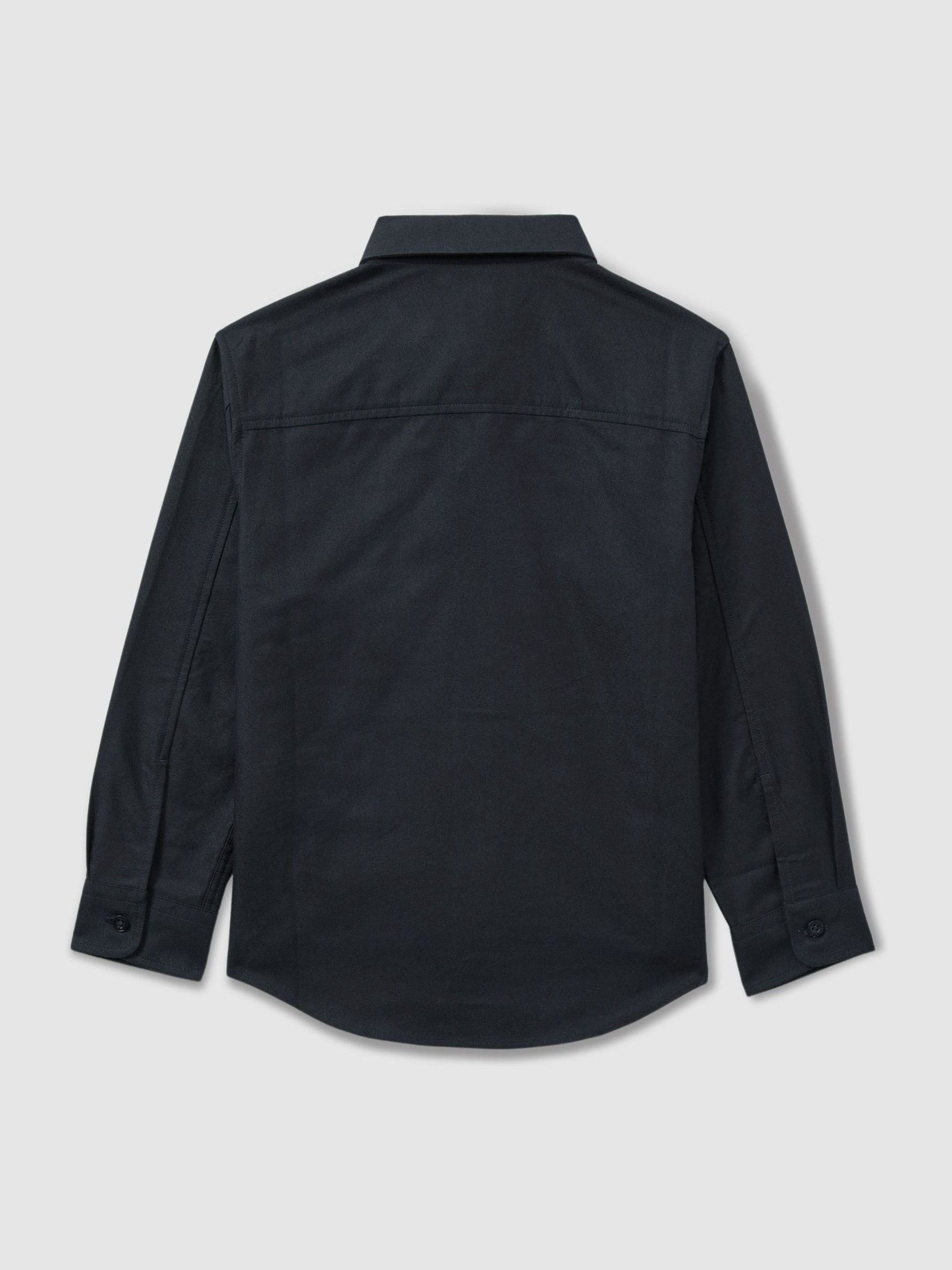 4-9 yrs Cotton-Oxford Embroidered Button-down Shirt in Navy/Camel - Image 2 of 3