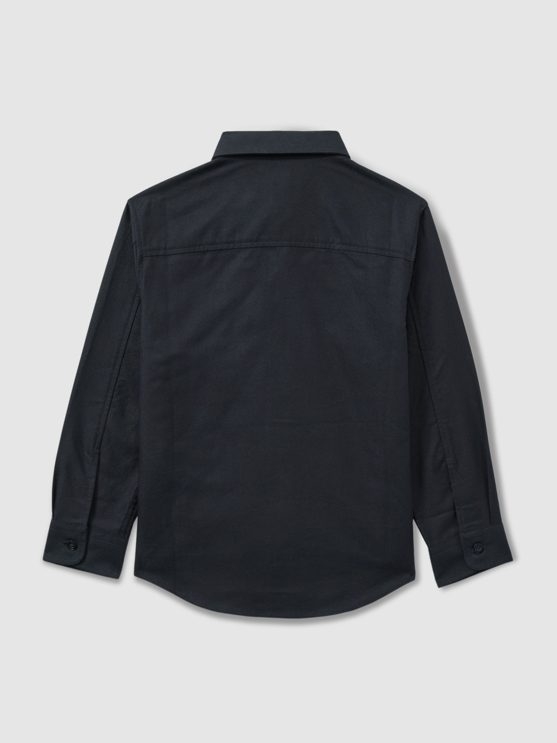 3-9 yrs Cotton-Oxford Embroidered Button-down Shirt in Navy/Camel - Image 2 of 3