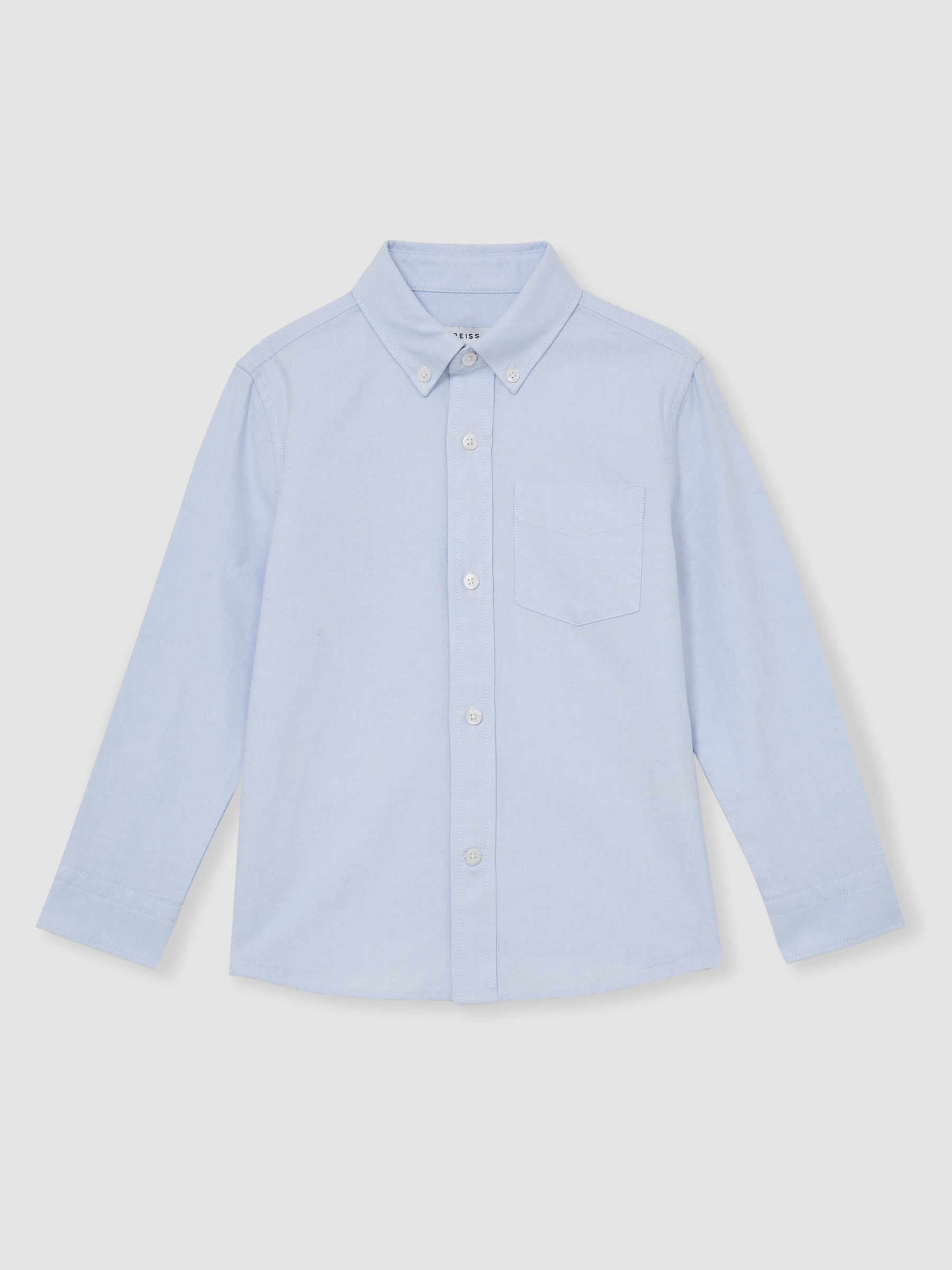 3-9 yrs Button Down Oxford Shirt in Soft Blue - Image 2 of 4