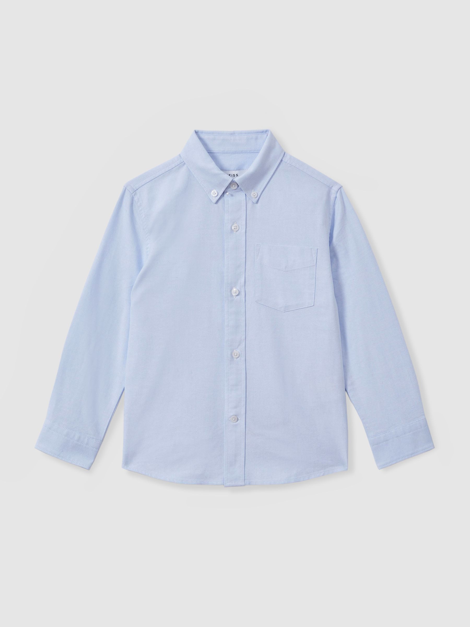 9-13 yrs Button Down Oxford Shirt in Soft Blue - Image 2 of 4