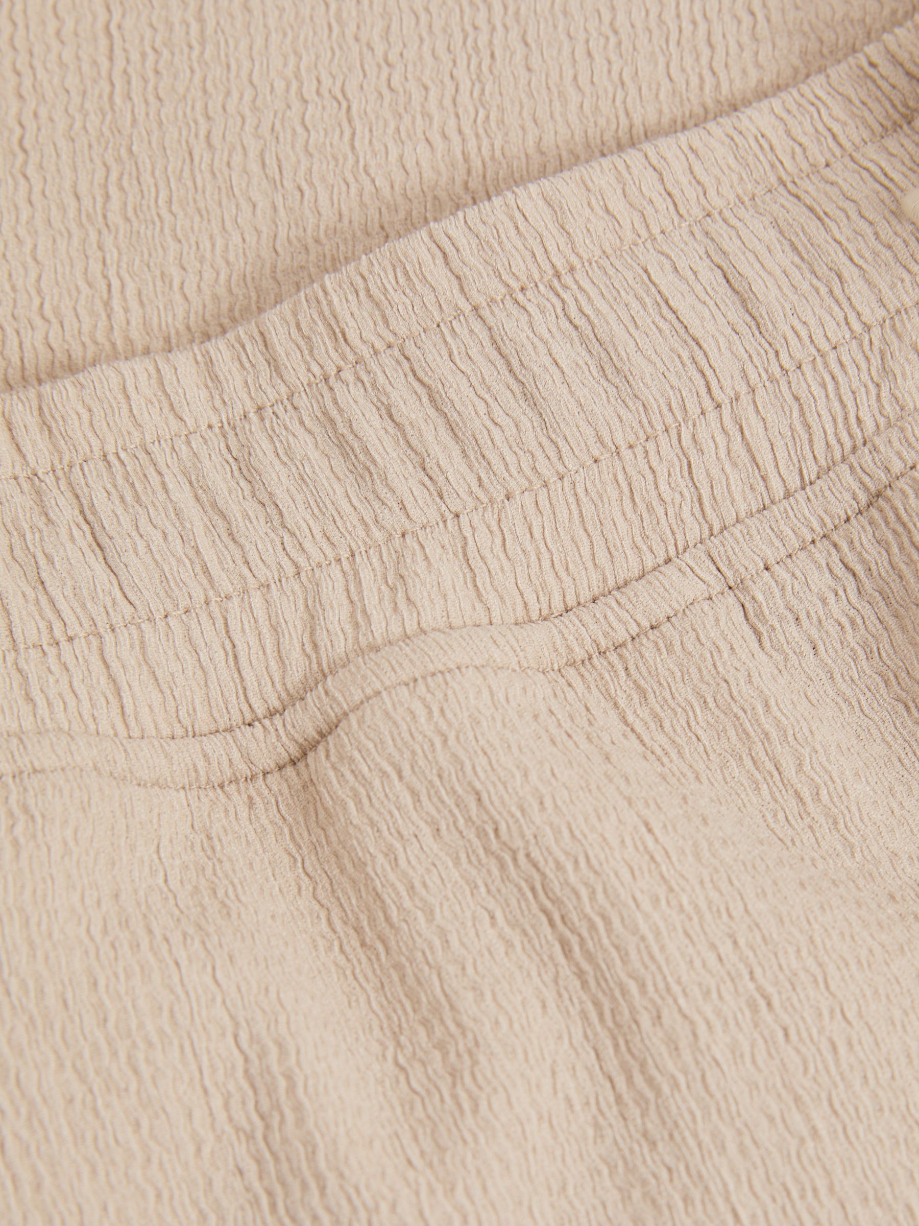 Textured Crepe Drawstring Shorts in Oatmeal - Image 5 of 5