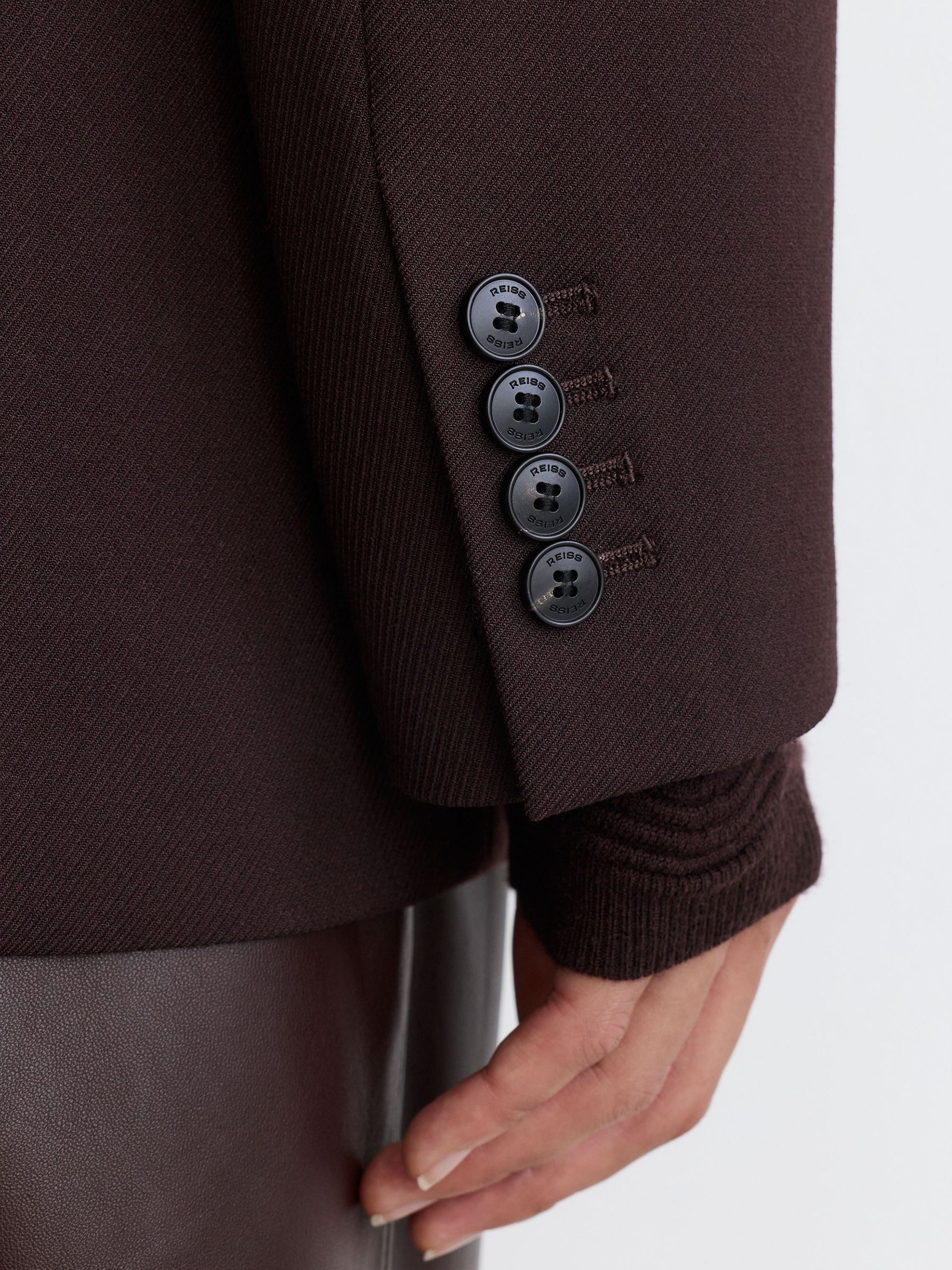Tall Stretch-Twill Relaxed Single-Breasted Blazer in Grape - Image 7 of 12