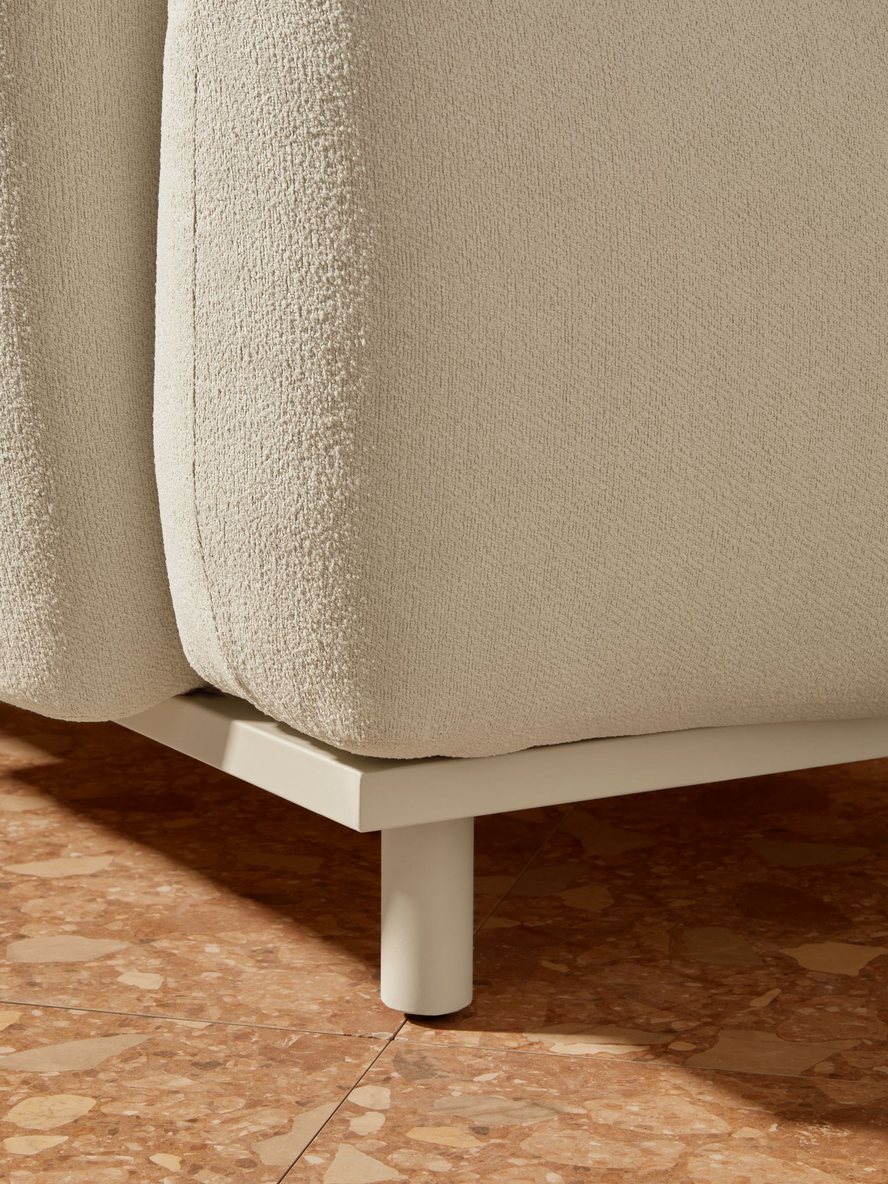 Samaya 2 Seater Outdoor Garden Lounge Sofa in White Boucle - Image 3 of 5