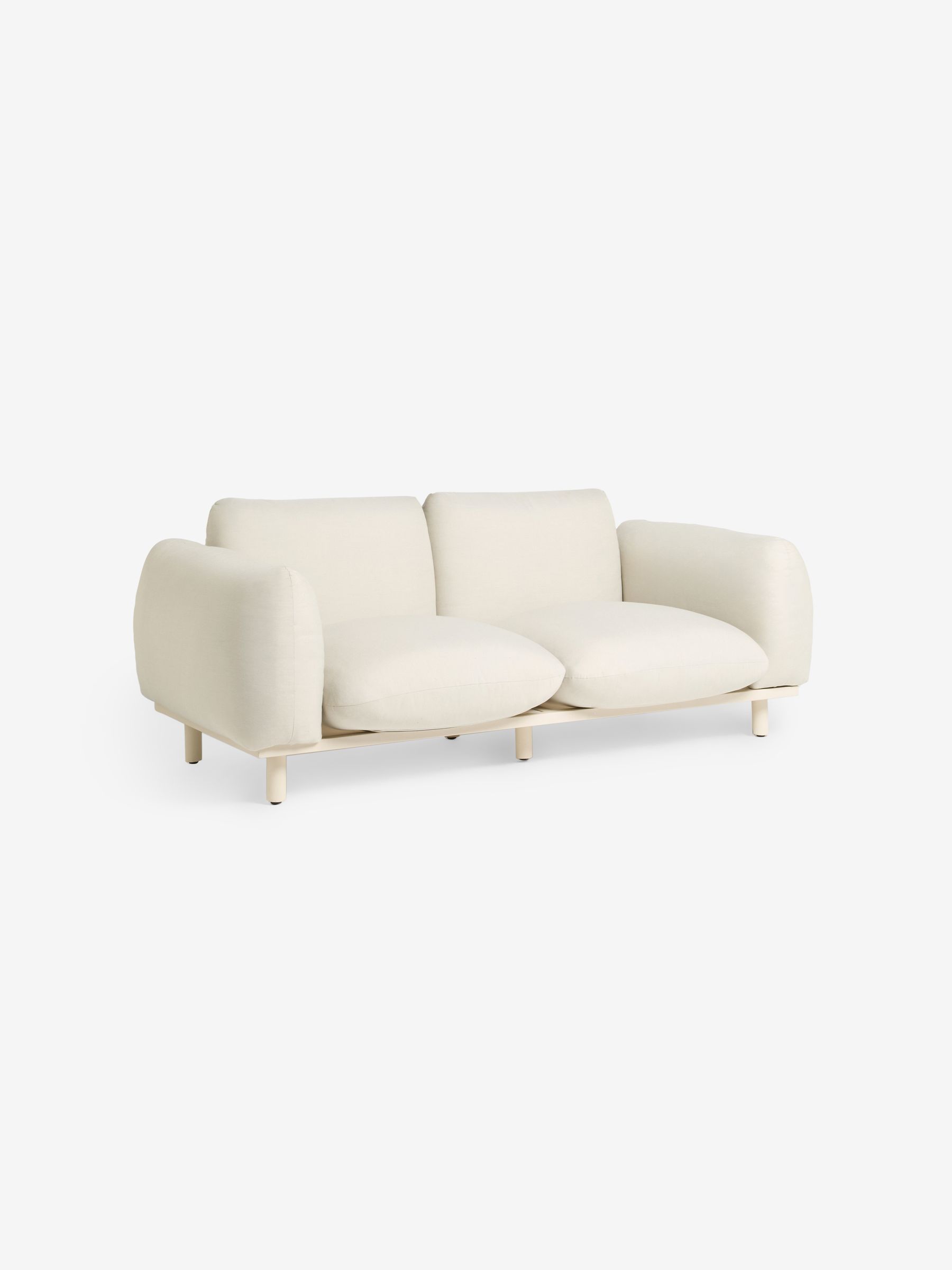 Samaya 2 Seater Outdoor Garden Lounge Sofa in White Boucle - Image 4 of 5