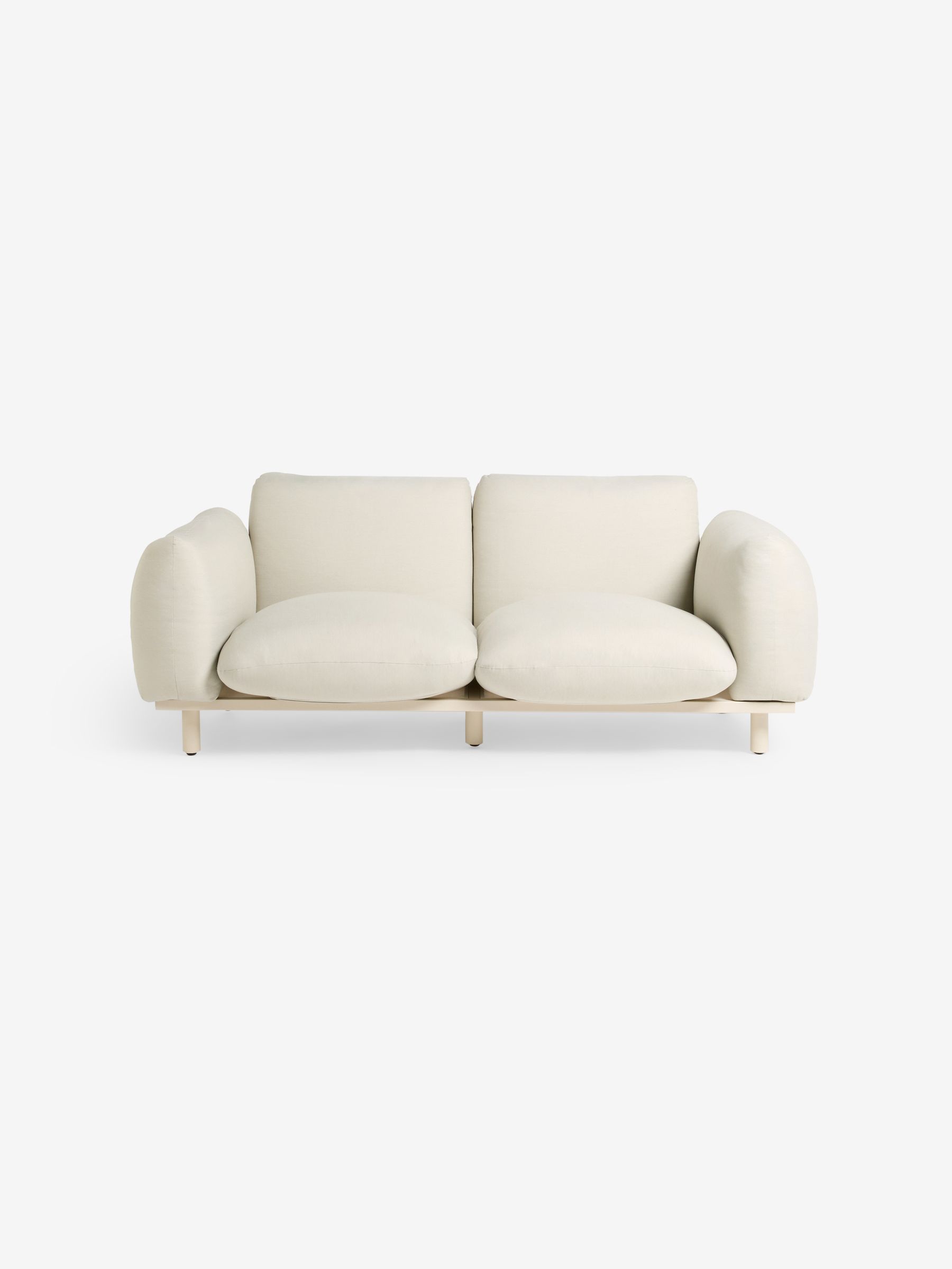 Samaya 2 Seater Outdoor Garden Lounge Sofa in White Boucle - Image 5 of 5