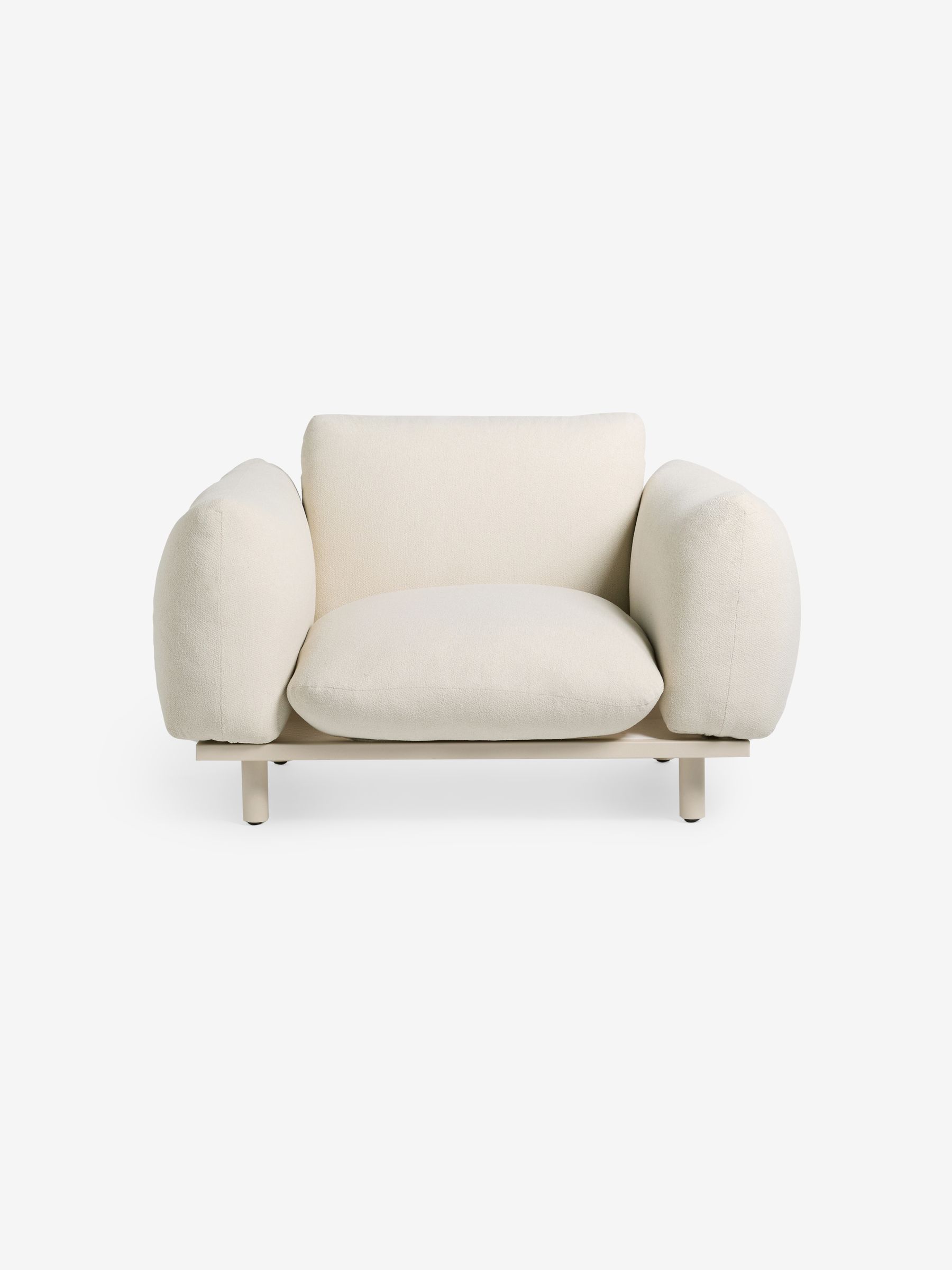 Samaya Outdoor Garden Lounge Chair in White Boucle - Image 5 of 5