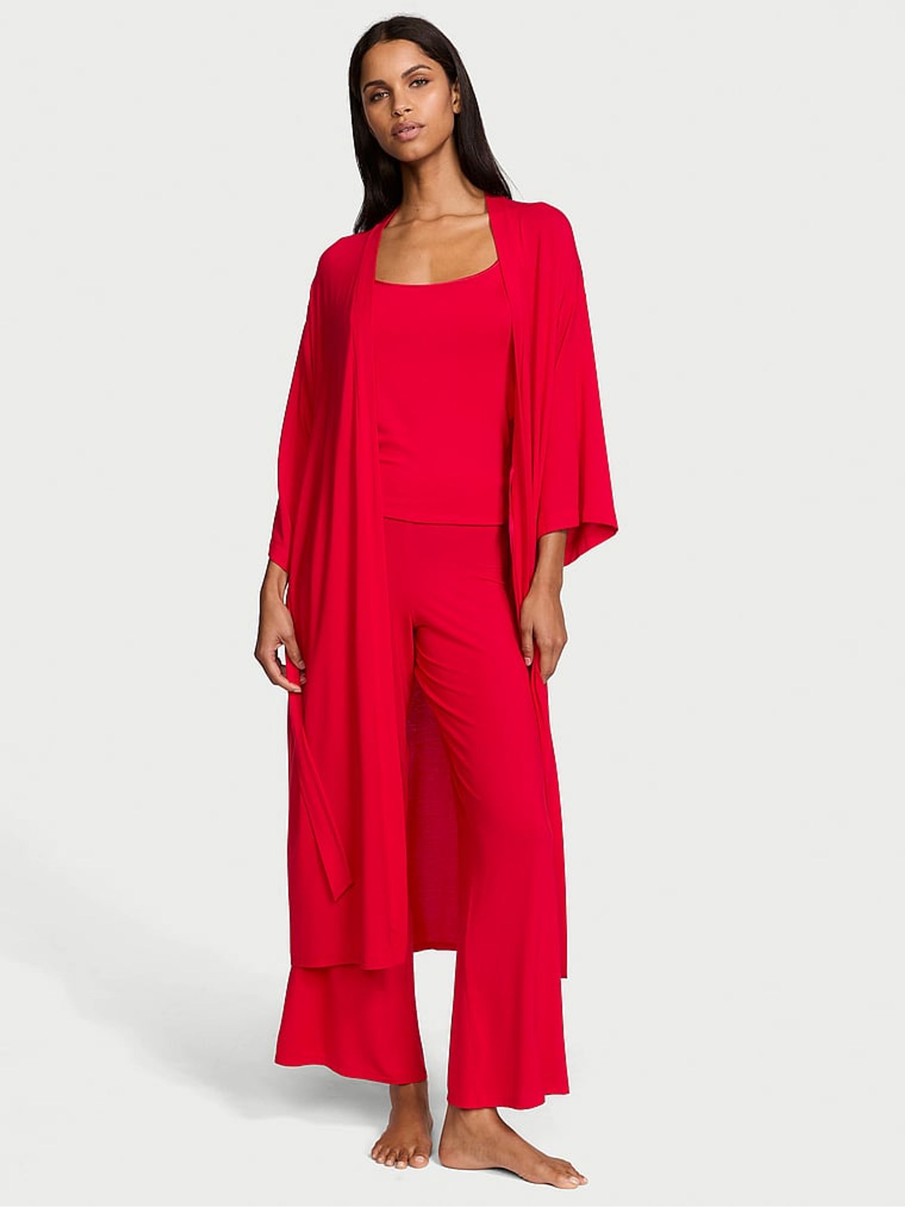 Lipstick Red Modal Soft 3-Piece Pyjama Set - Image 1 of 3