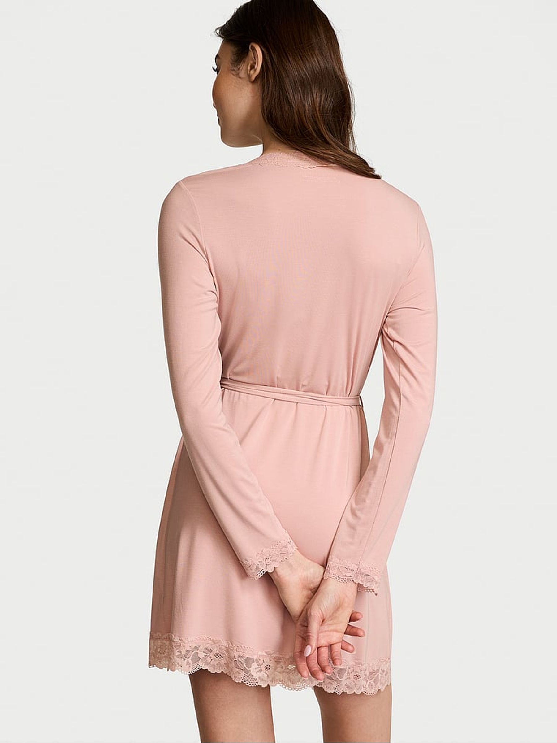 Pink Zinc Modal Lace Trim Robe - Image 2 of 4