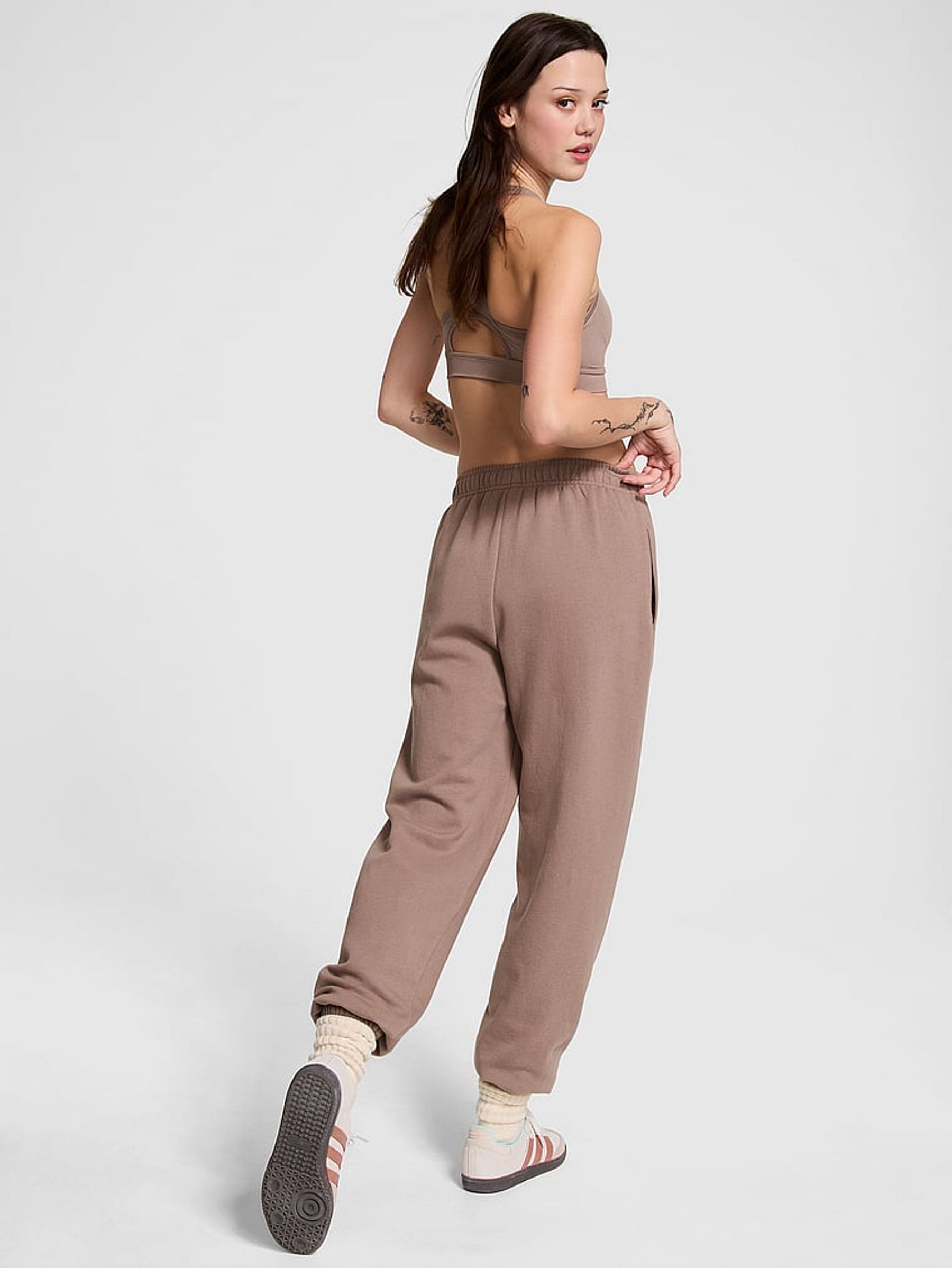 Iced Coffee Brown Cuffed Fleece Joggers - Image 2 of 3