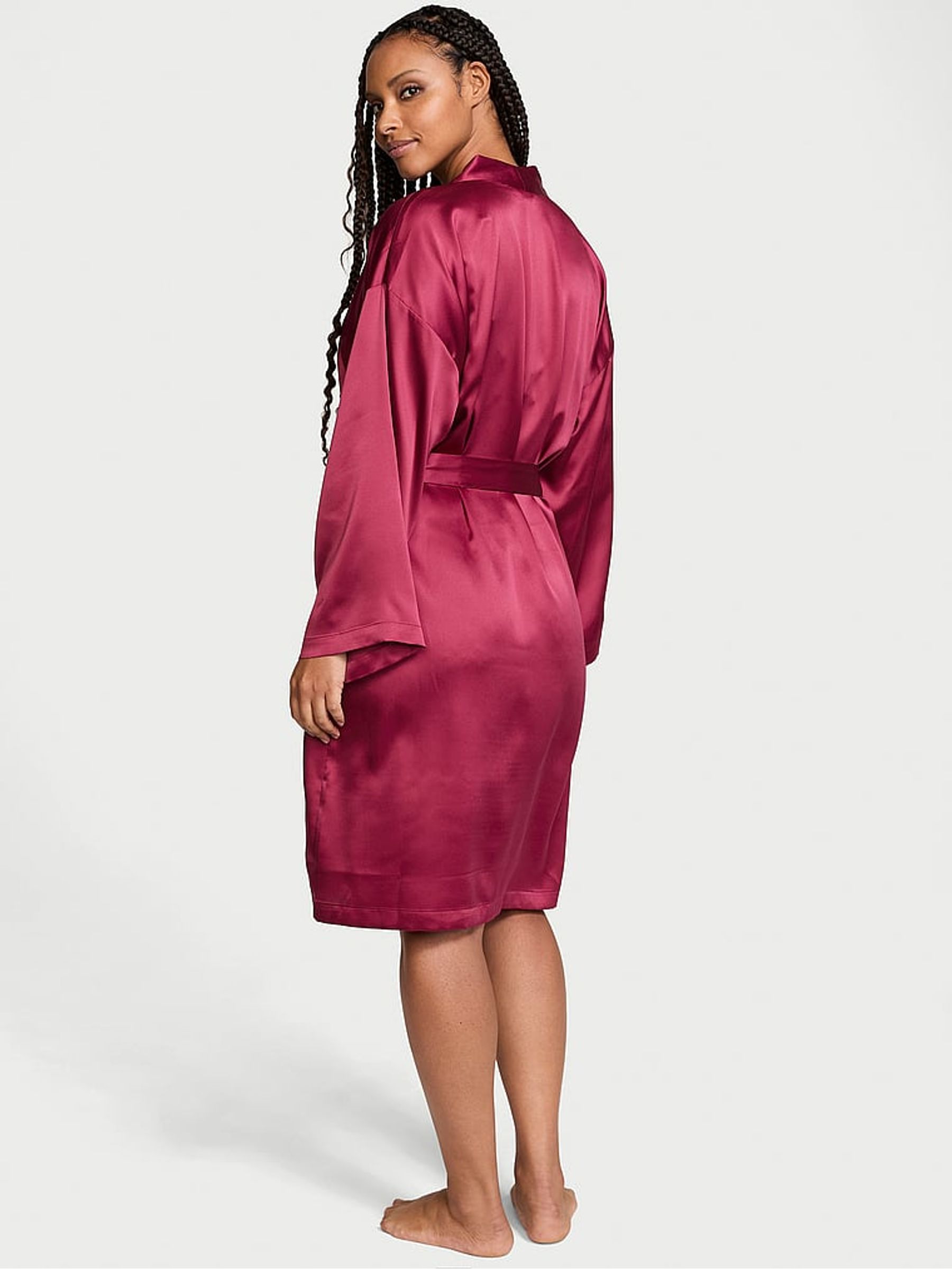 Campari Red Satin Midi Robe - Image 2 of 3