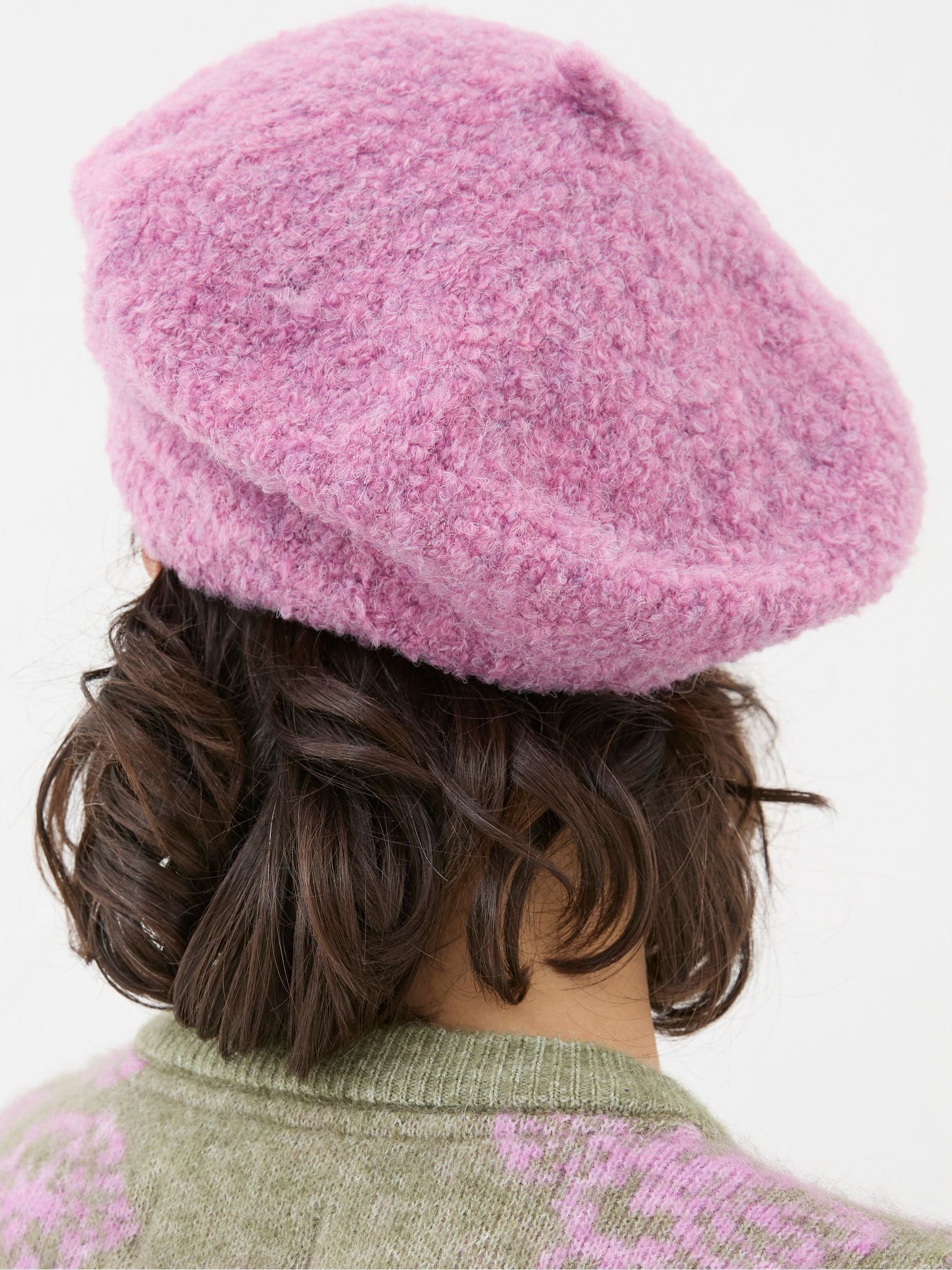 Beret Pink Hat - Image 2 of 4 Beret Pink Hat - Image 2 of 4
