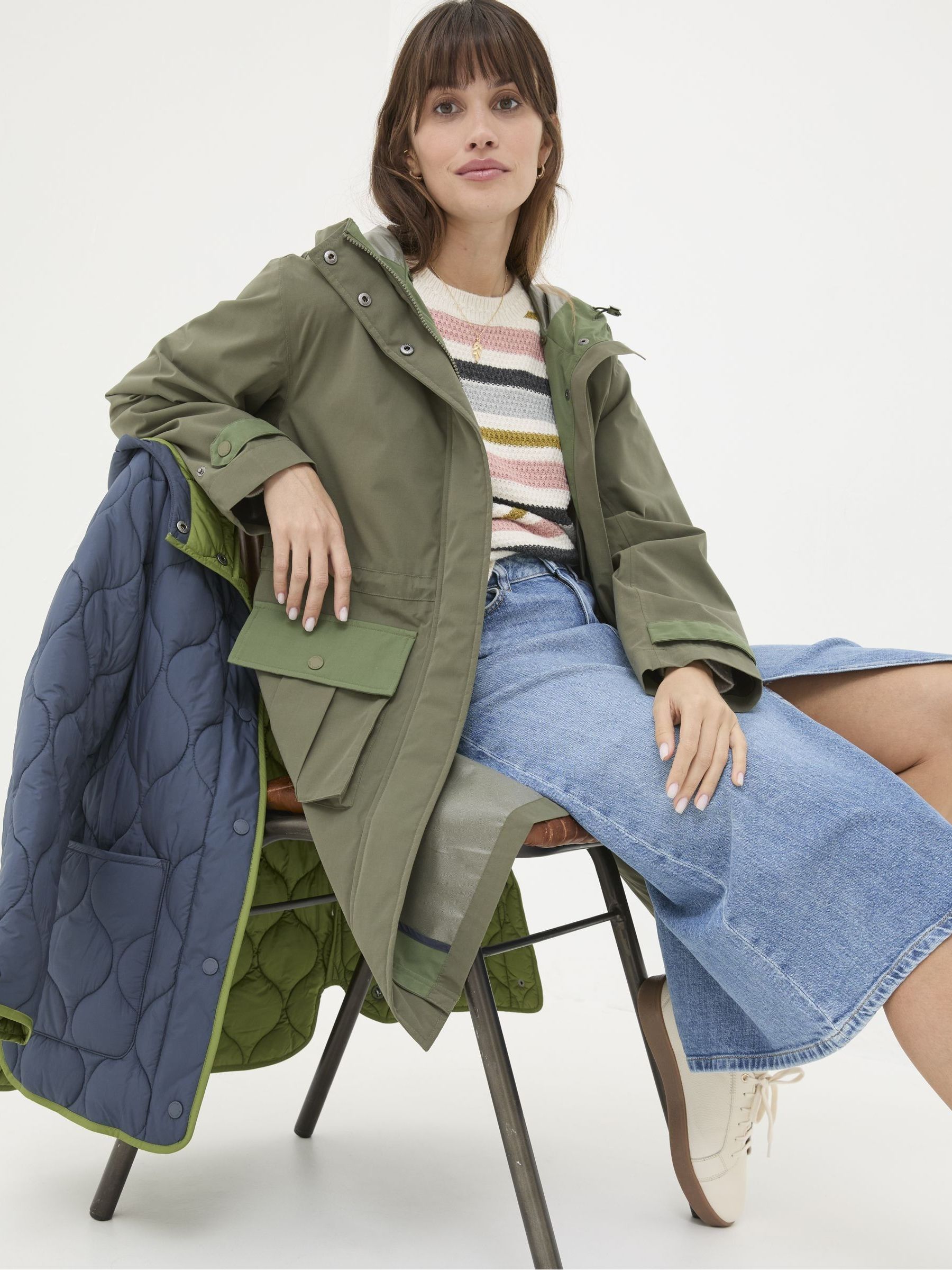 Fatface Lola Coat Womens Jackets Fat Face Green Jacket Lola Light