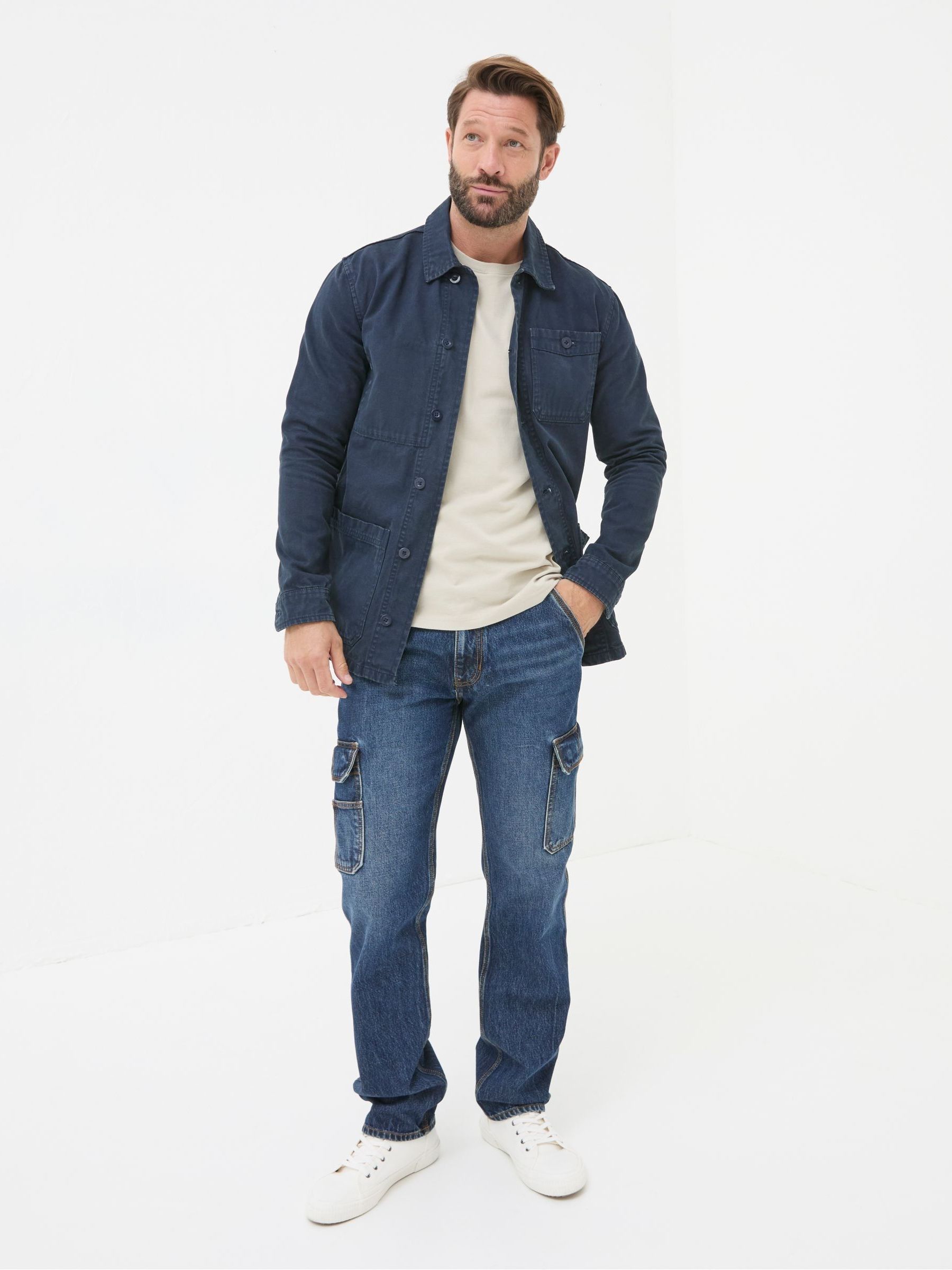 Indigo Blue Cargo Jeans - Image 1 of 6